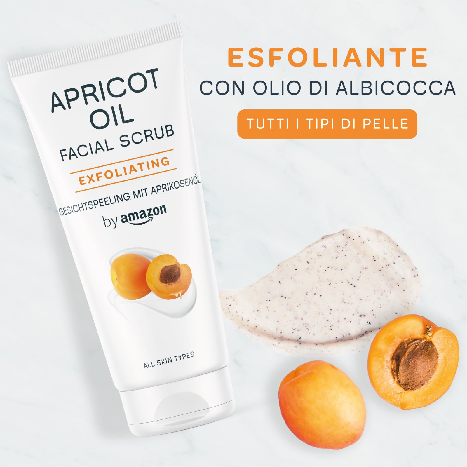 by Amazon Albicocca Scrub Viso 2x100 ml esfoliante