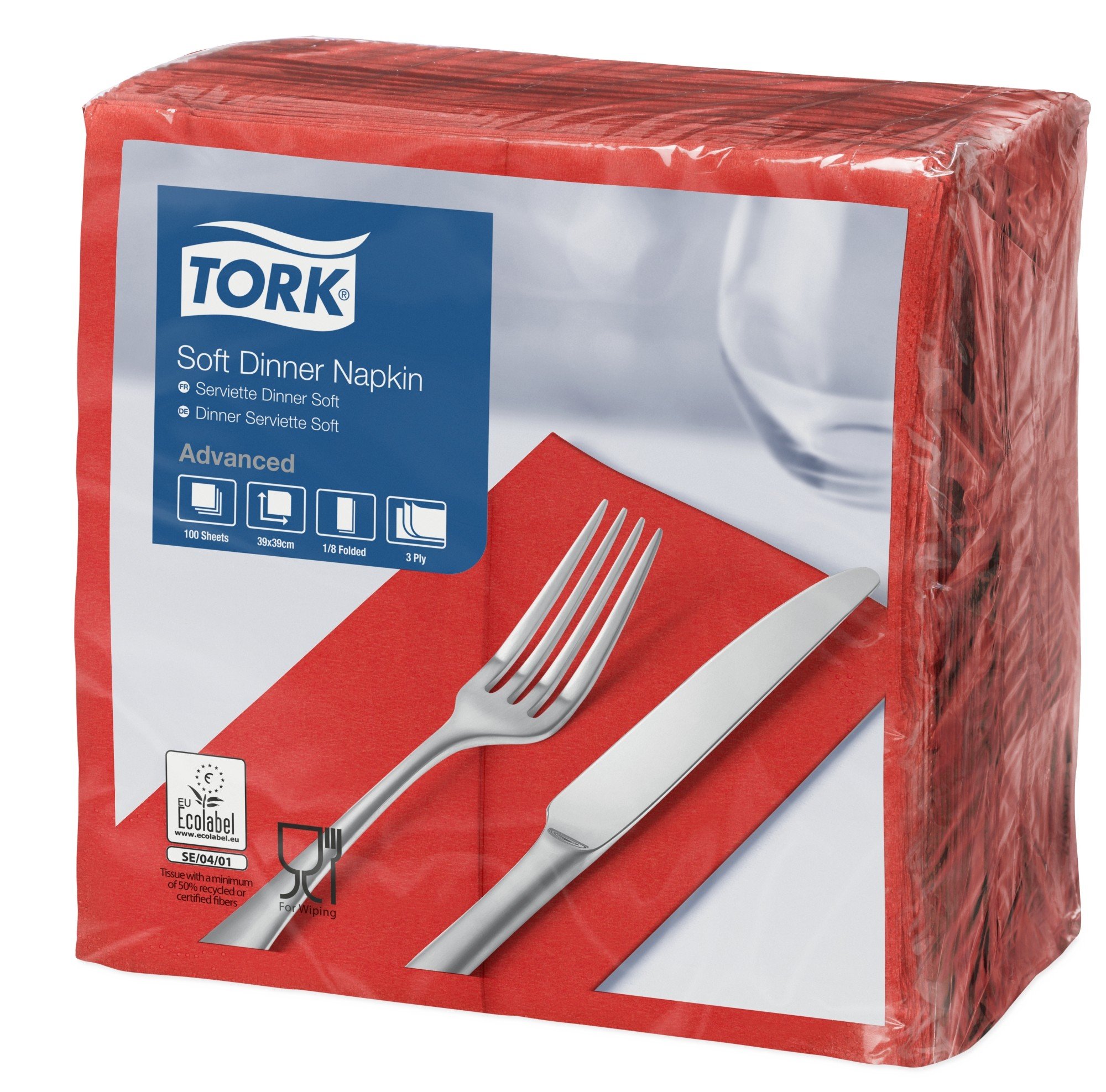 Tork Dinner Soft 477618 tovaglioli bordeaux 1200 pz 3 veli