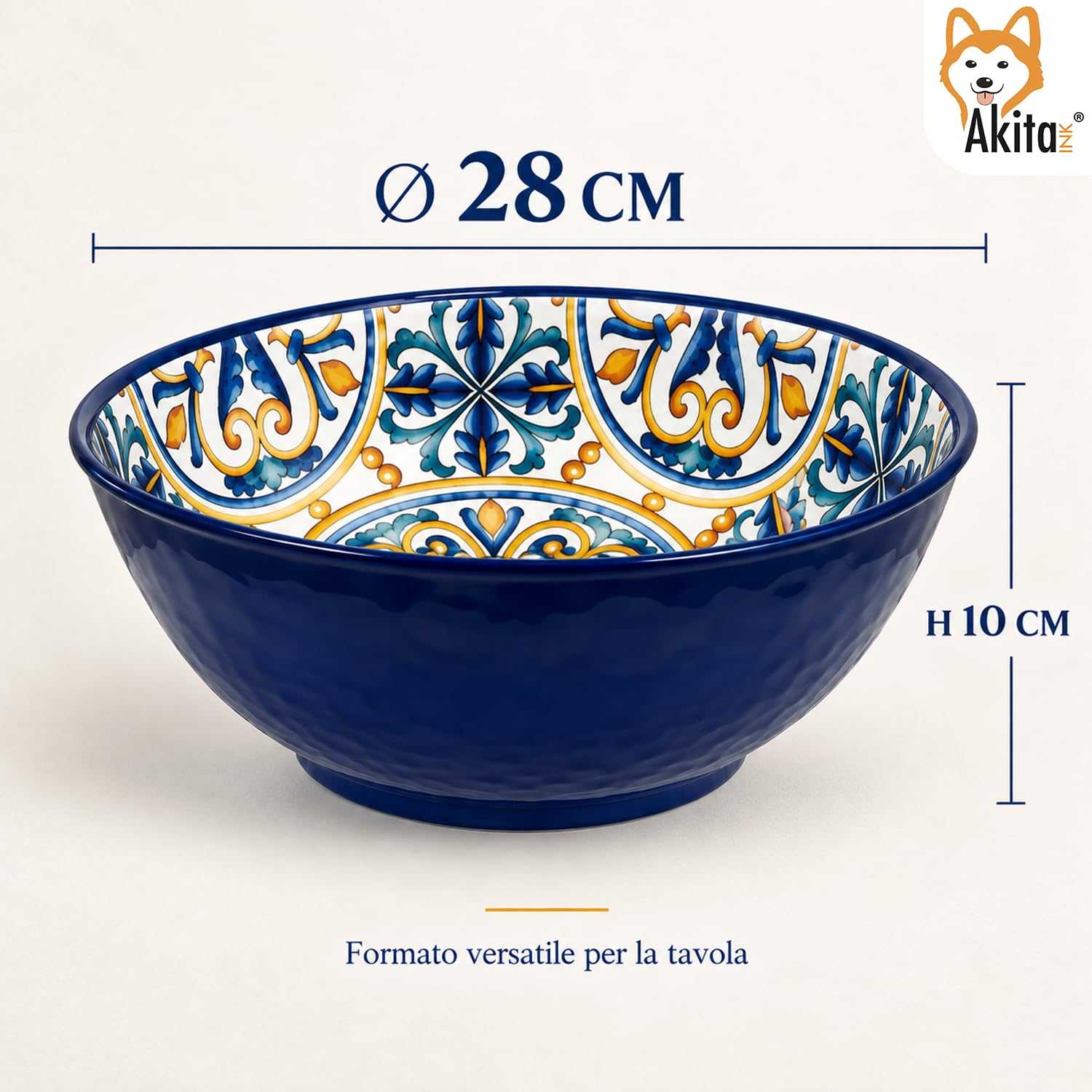Akitaink Vietri insalatiera melamina 28 cm maiolica