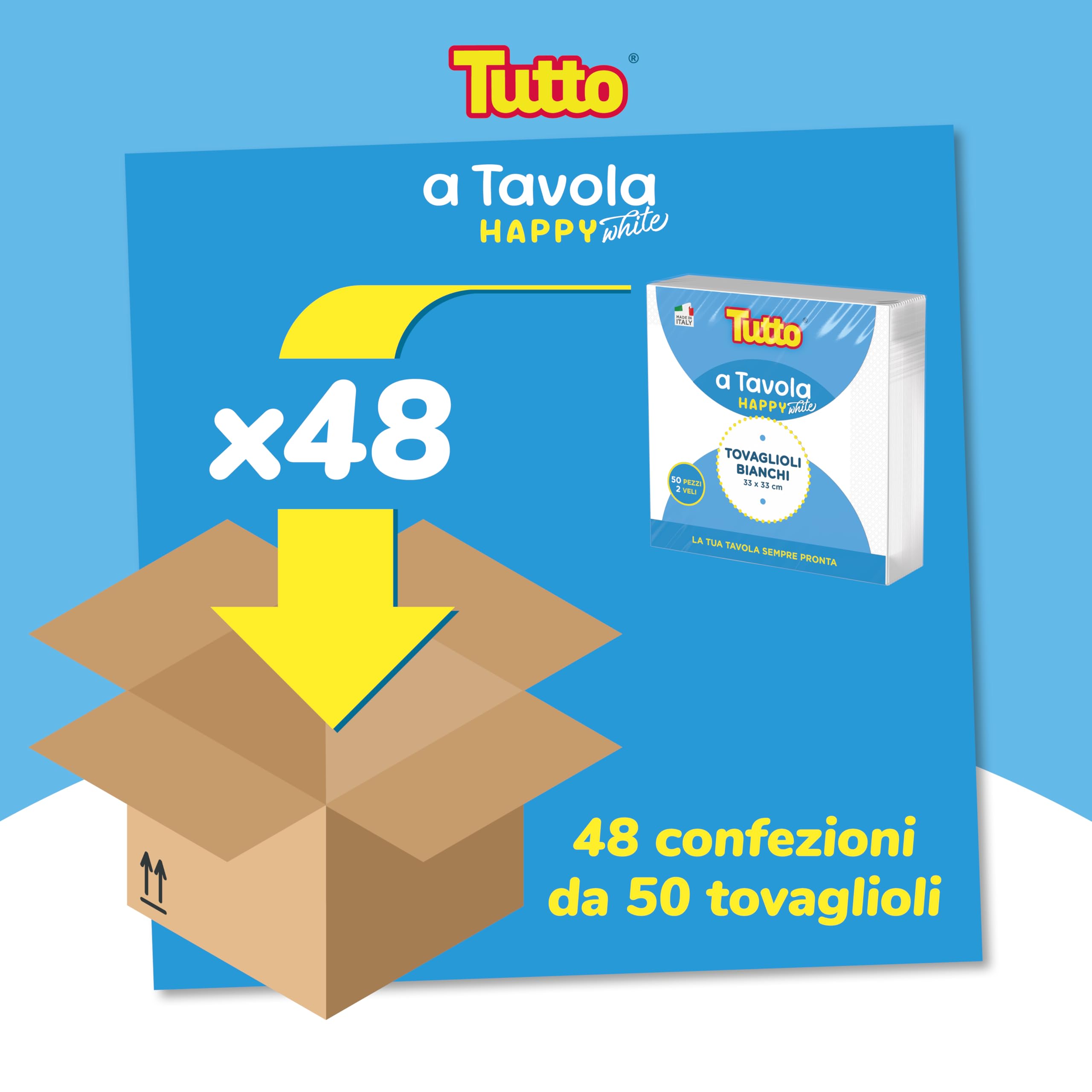 Tutto a Tavola Happy tovaglioli bianchi 2 veli 48x50