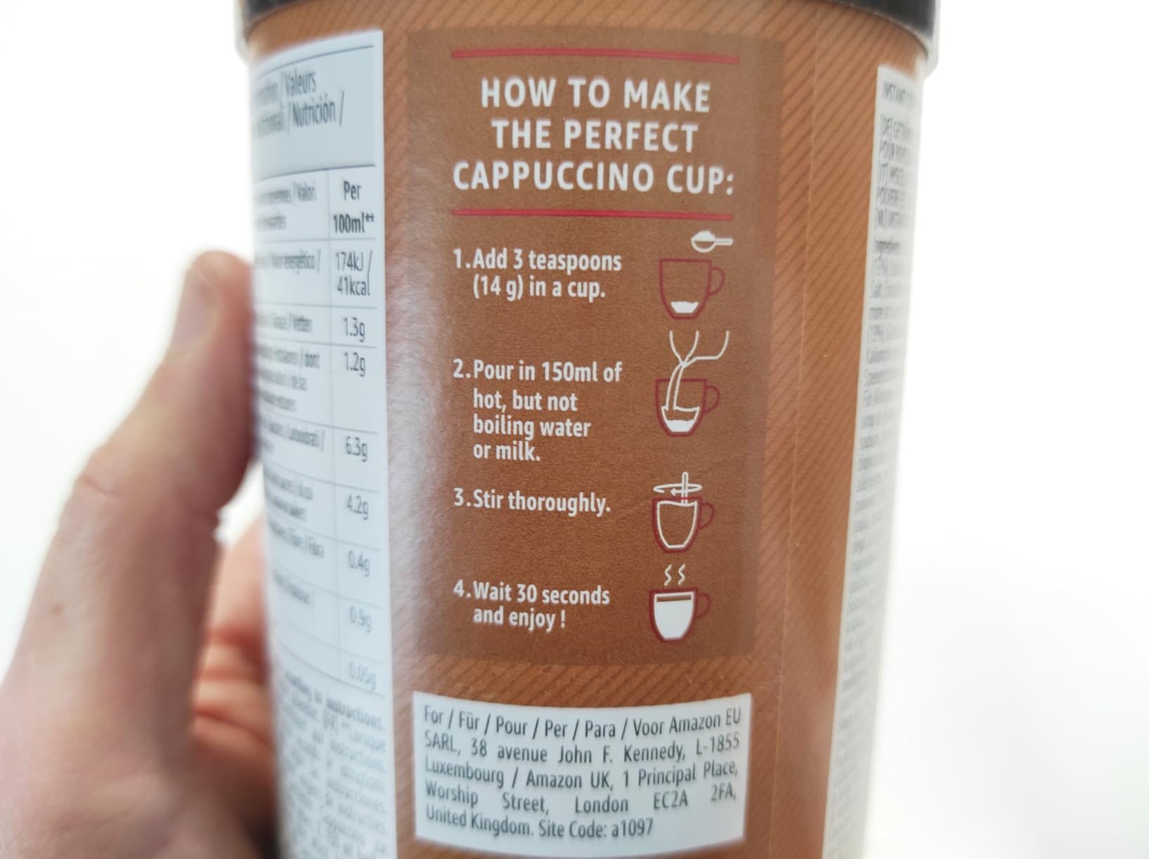 by Amazon cappuccino classico istantaneo 200 g 14 tazze