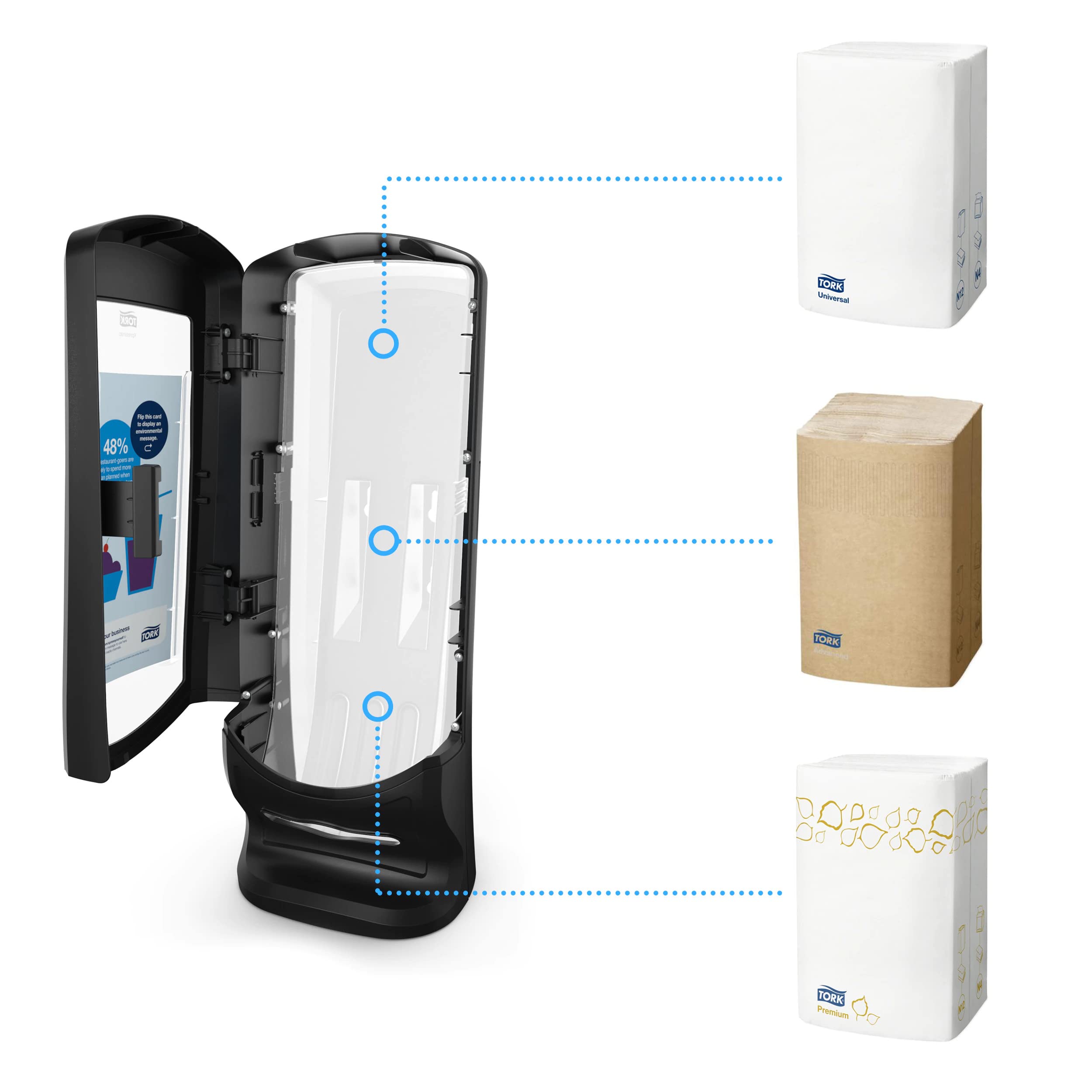 Tork Xpressnap N4 272211 dispenser tovaglioli nero verticale