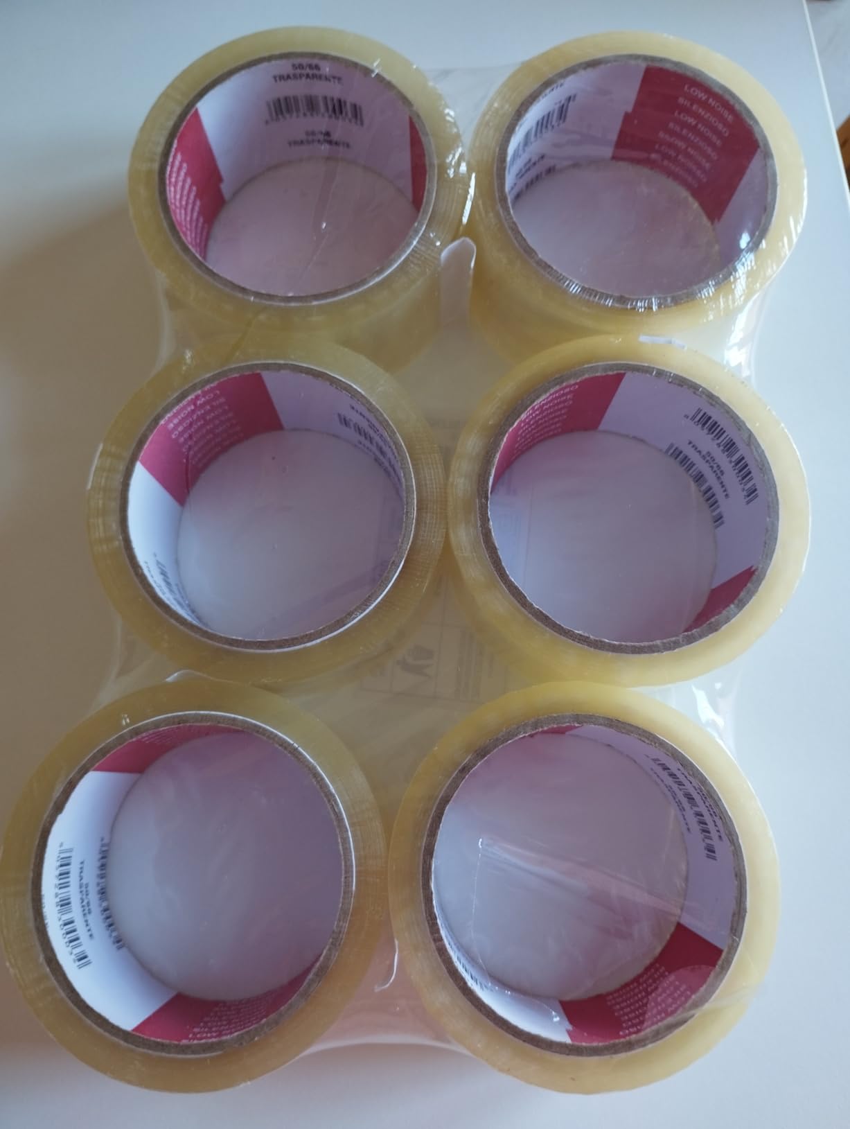 Akitaink Nastro adesivo trasparente imballaggio 6 rotoli 50mm x 66m