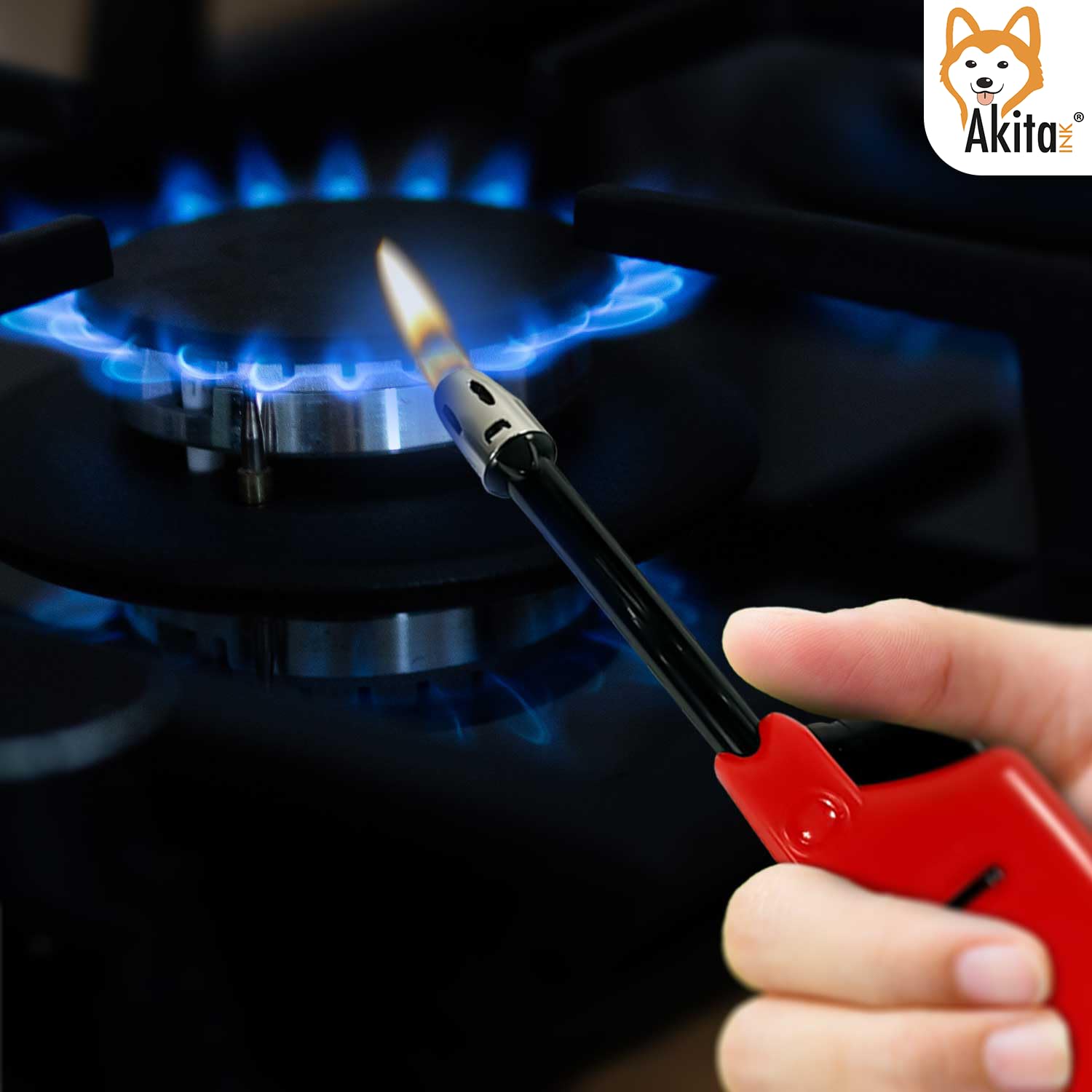 Akitaink accendigas lunghi a gas 5 pezzi fiamma regolabile