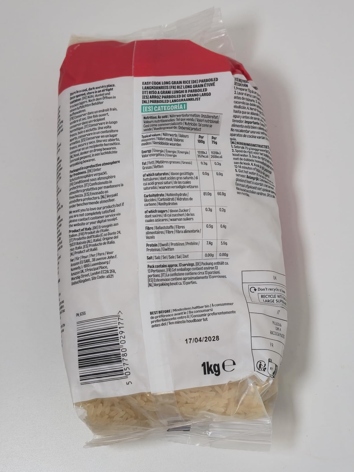 by Amazon Riso a Grani Tondi riso 1 kg origine Italia