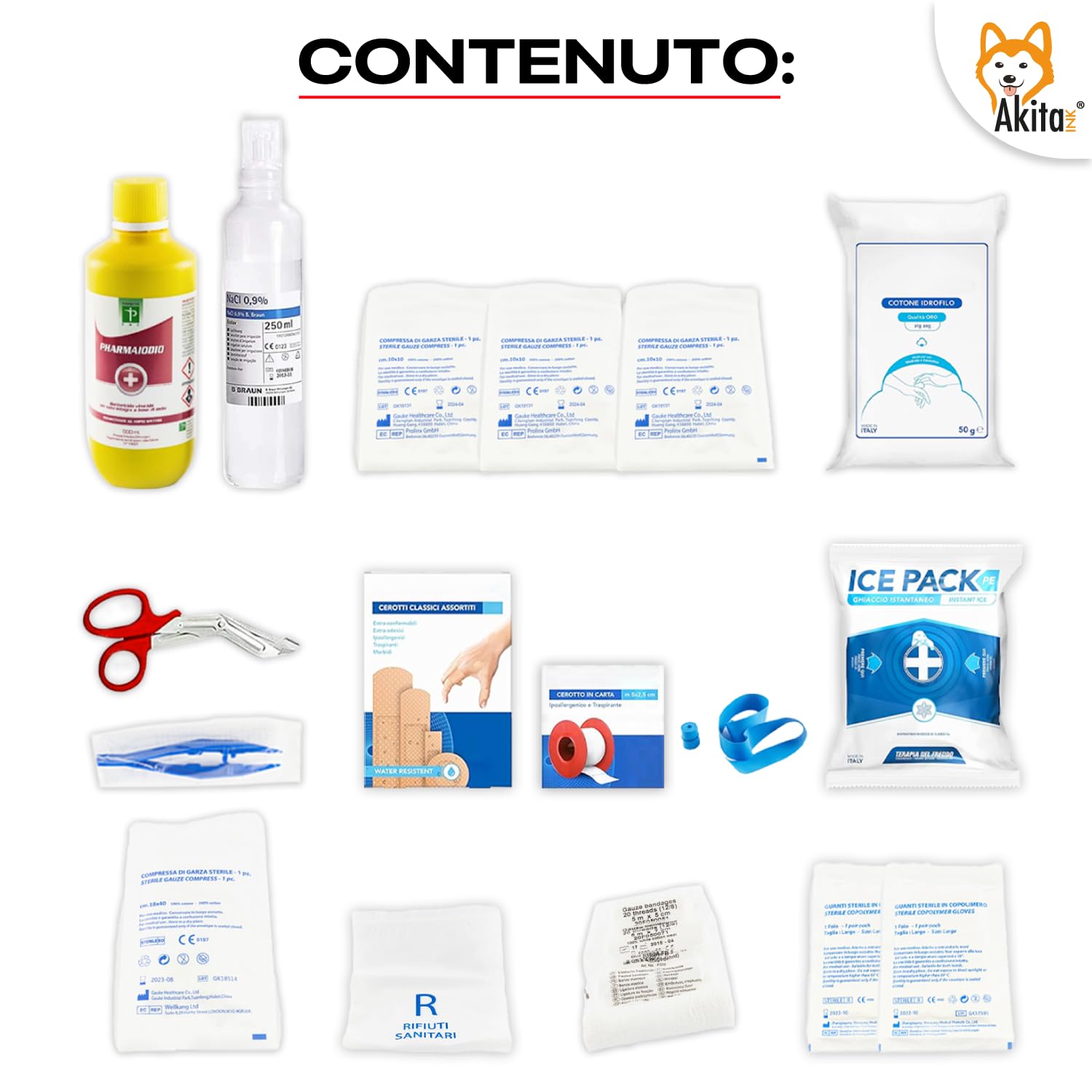Akitaink Allegato 2 cassetta pronto soccorso parete completa
