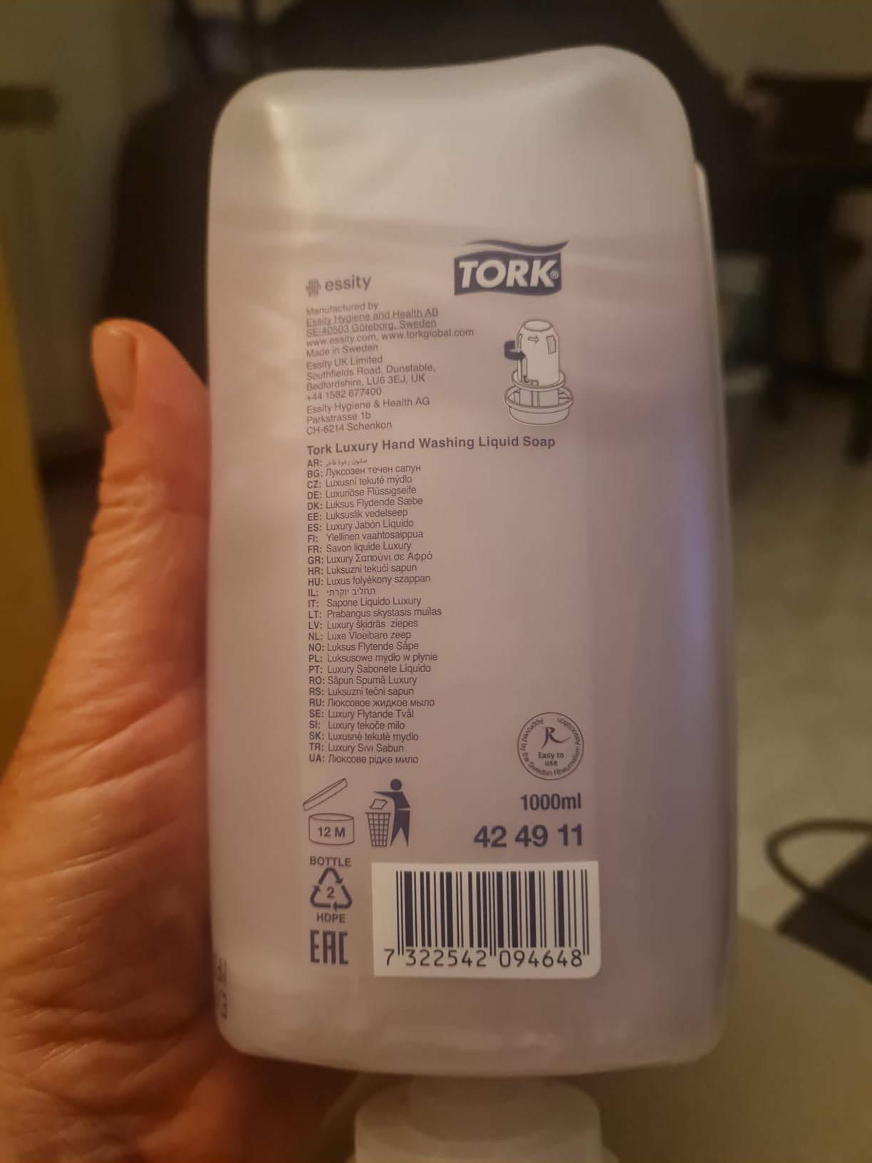 Tork 424501 S4 sapone liquido fresco 6 x 1000 ml