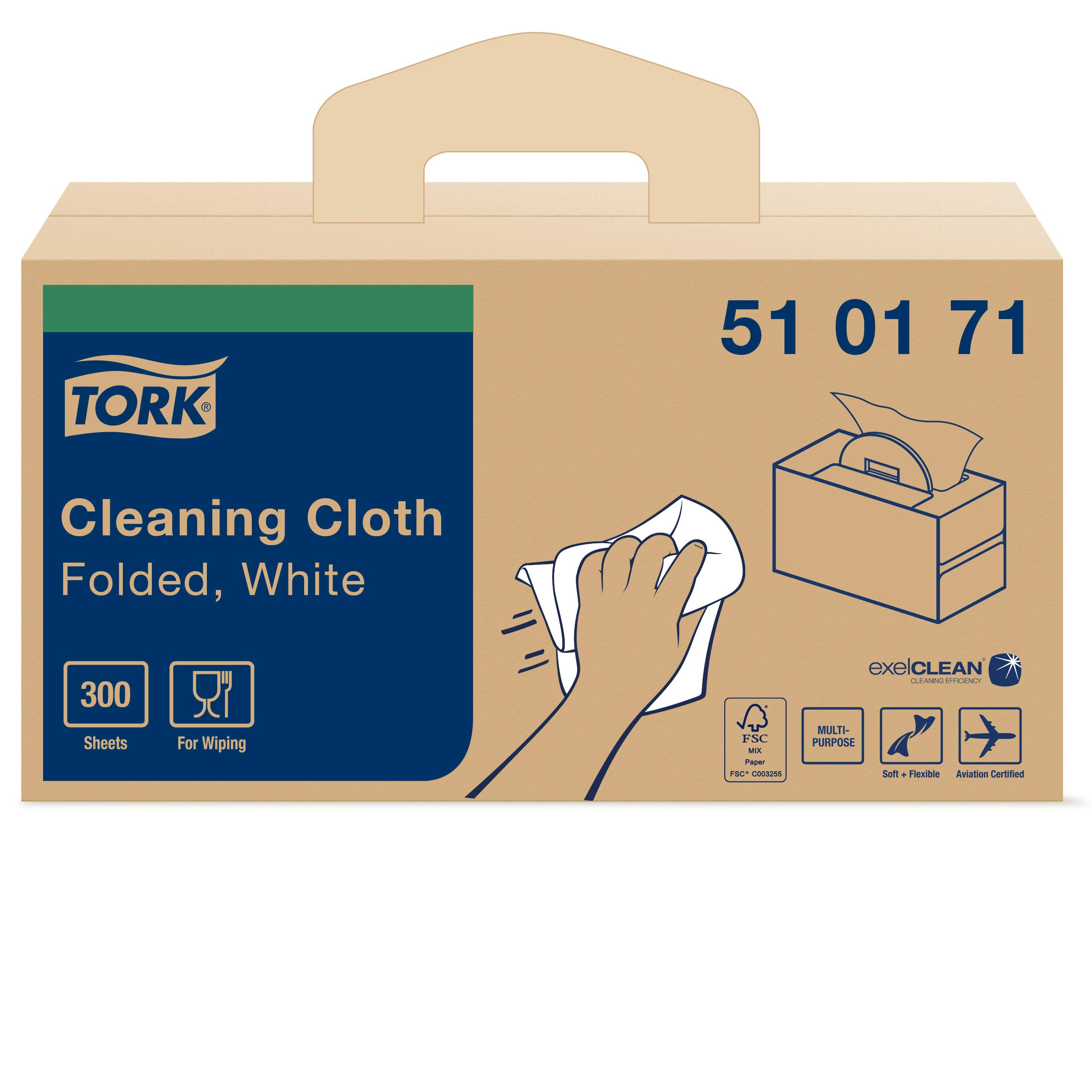 Tork Premium 510 panni pulizia bianchi W7 300 pz monovelo