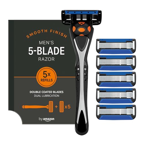 by Amazon rasoio uomo 5 lame + 6 ricariche pelle sensibile