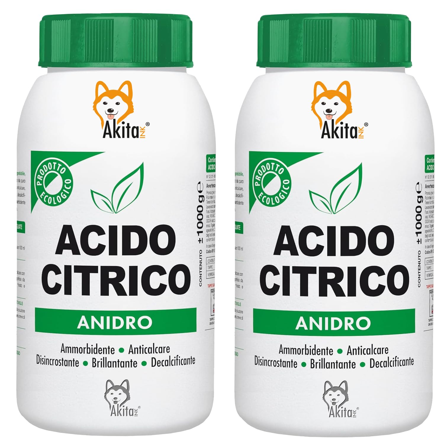 Akitaink Acido Citrico in Polvere 2 kg Multiuso