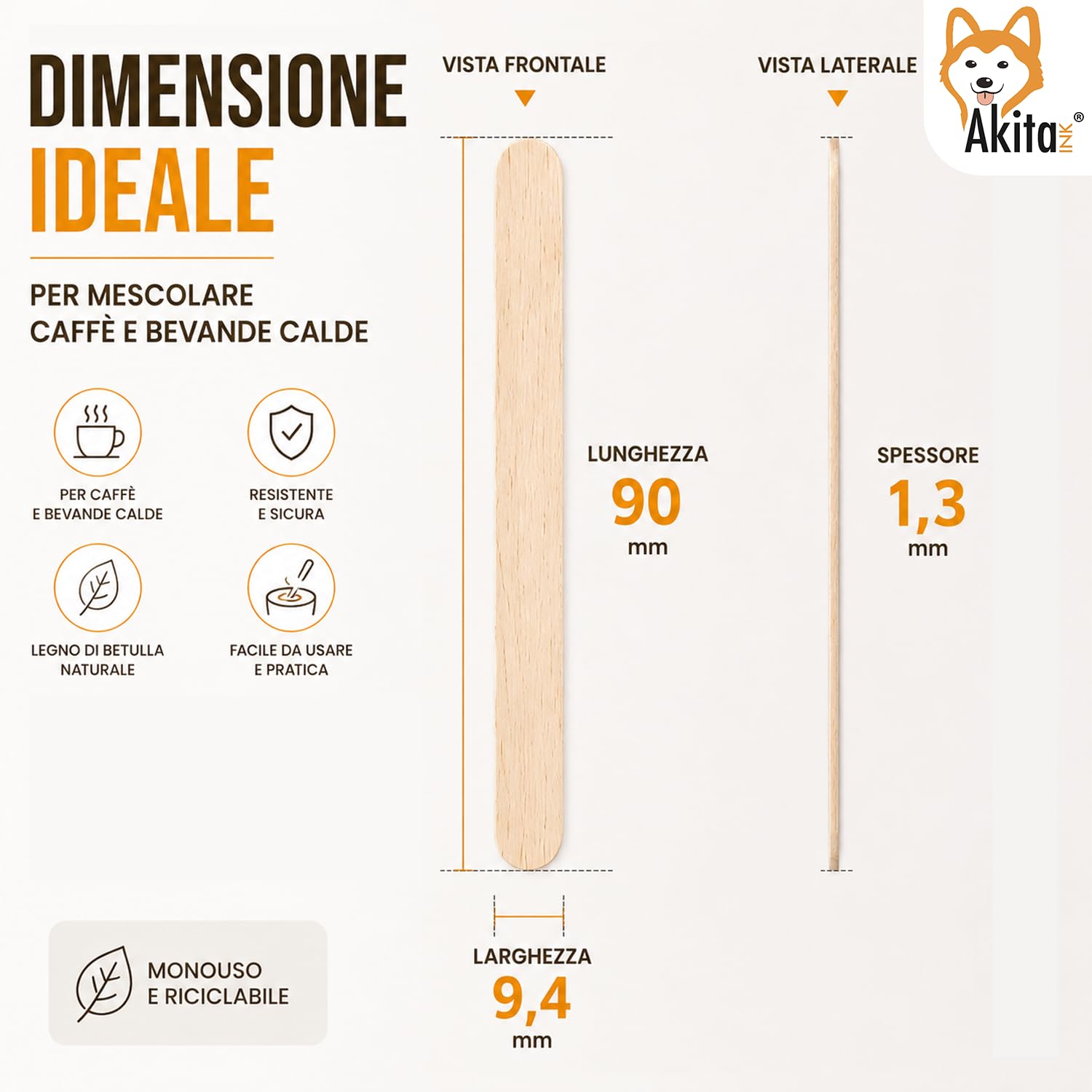 Akitaink palette caffè in legno 1000 imbustate biodegradabili