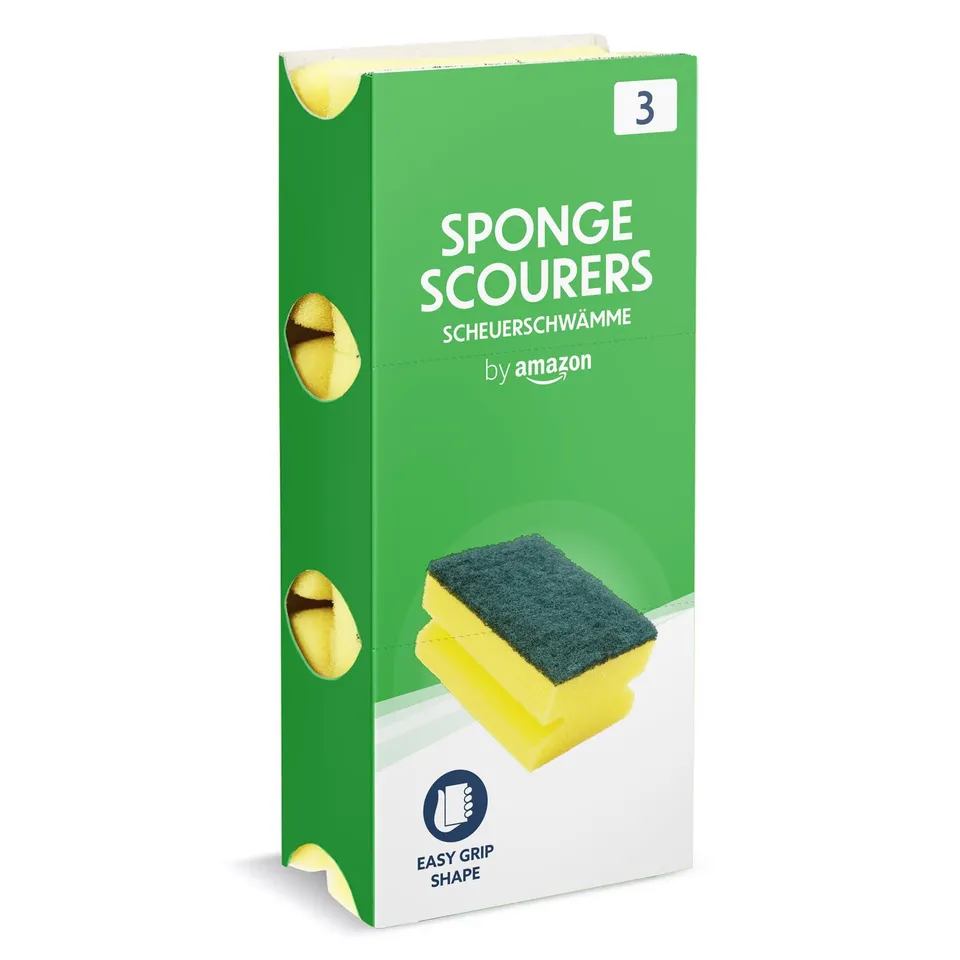 by Amazon Spugne abrasive pulizia 3 pezzi 9x7 cm