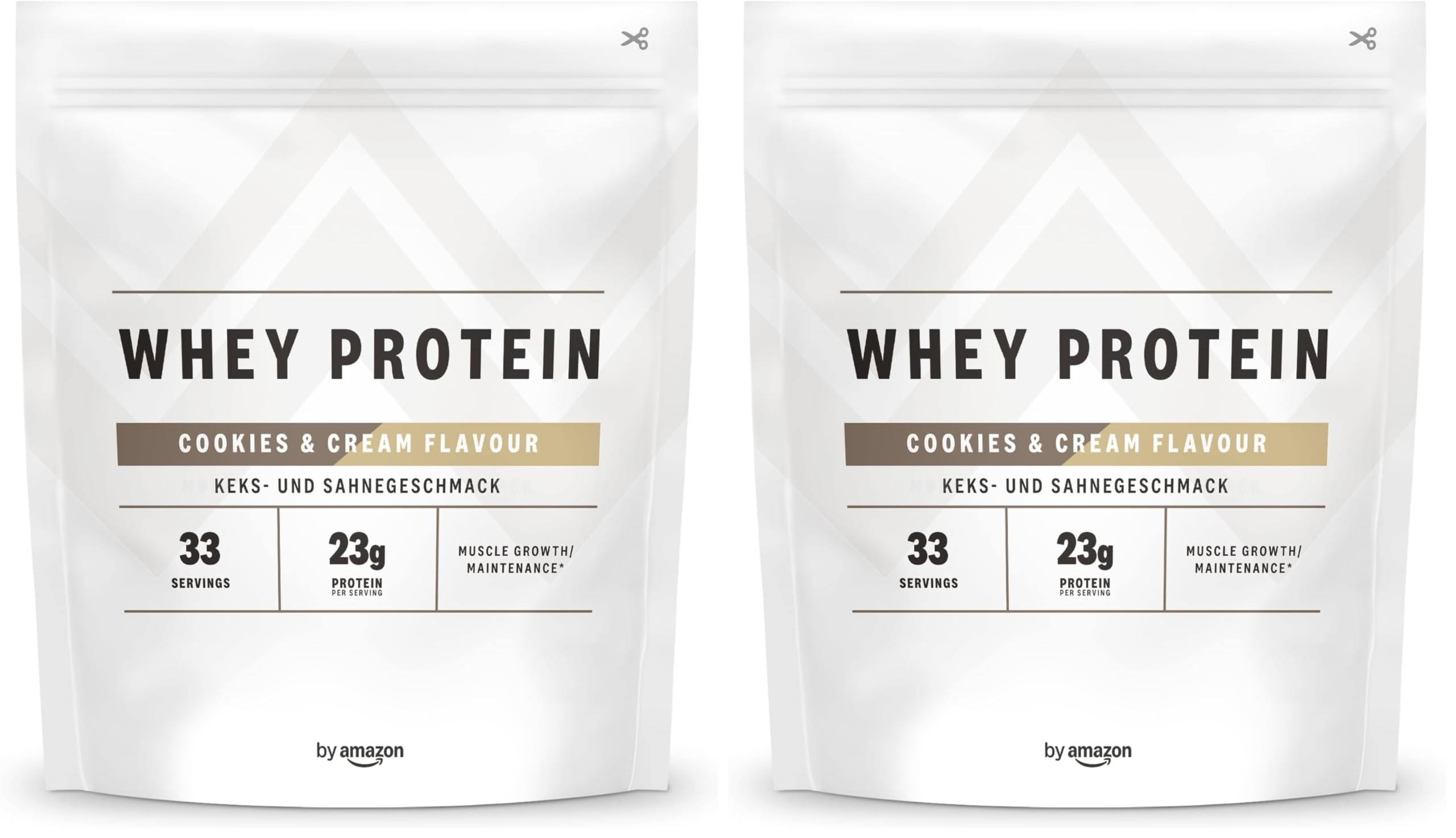 by Amazon Nutrition Proteine Siero Crema e Cookies 2x1 kg 33 porzioni