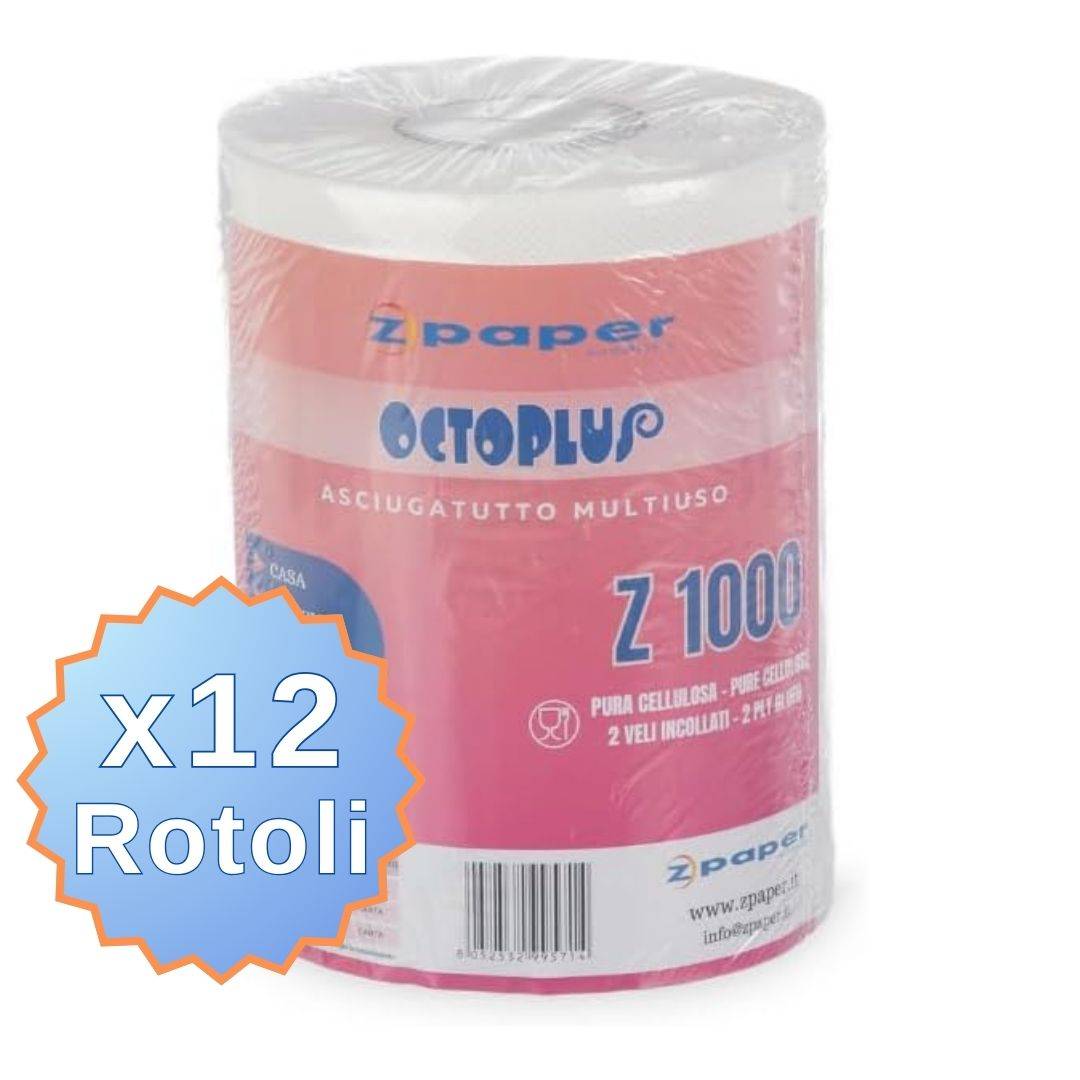 Zpaper Octoplus Z1000 asciugatutto pura cellulosa 12 rotoli