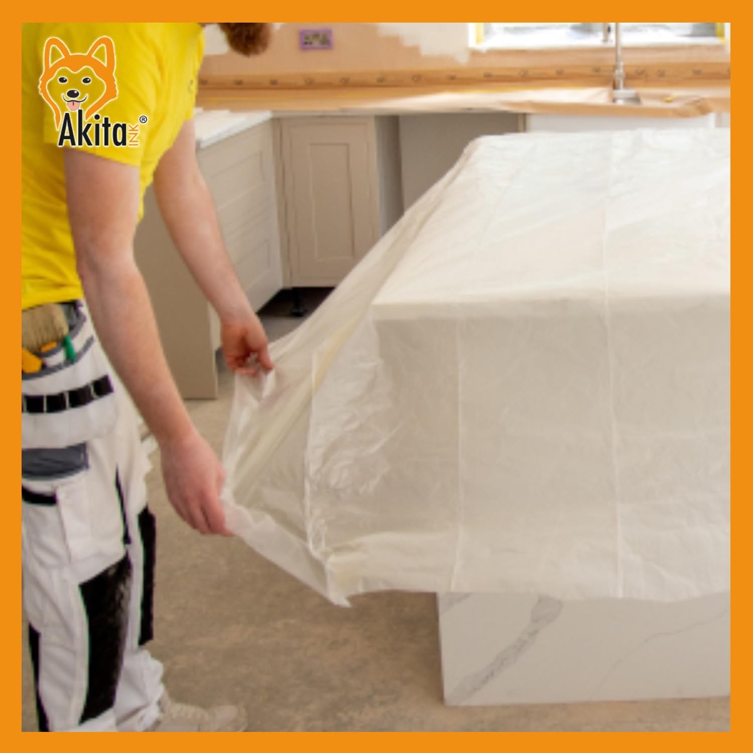 Akitaink telo copritutto 4x5 m 12 pezzi trasparente