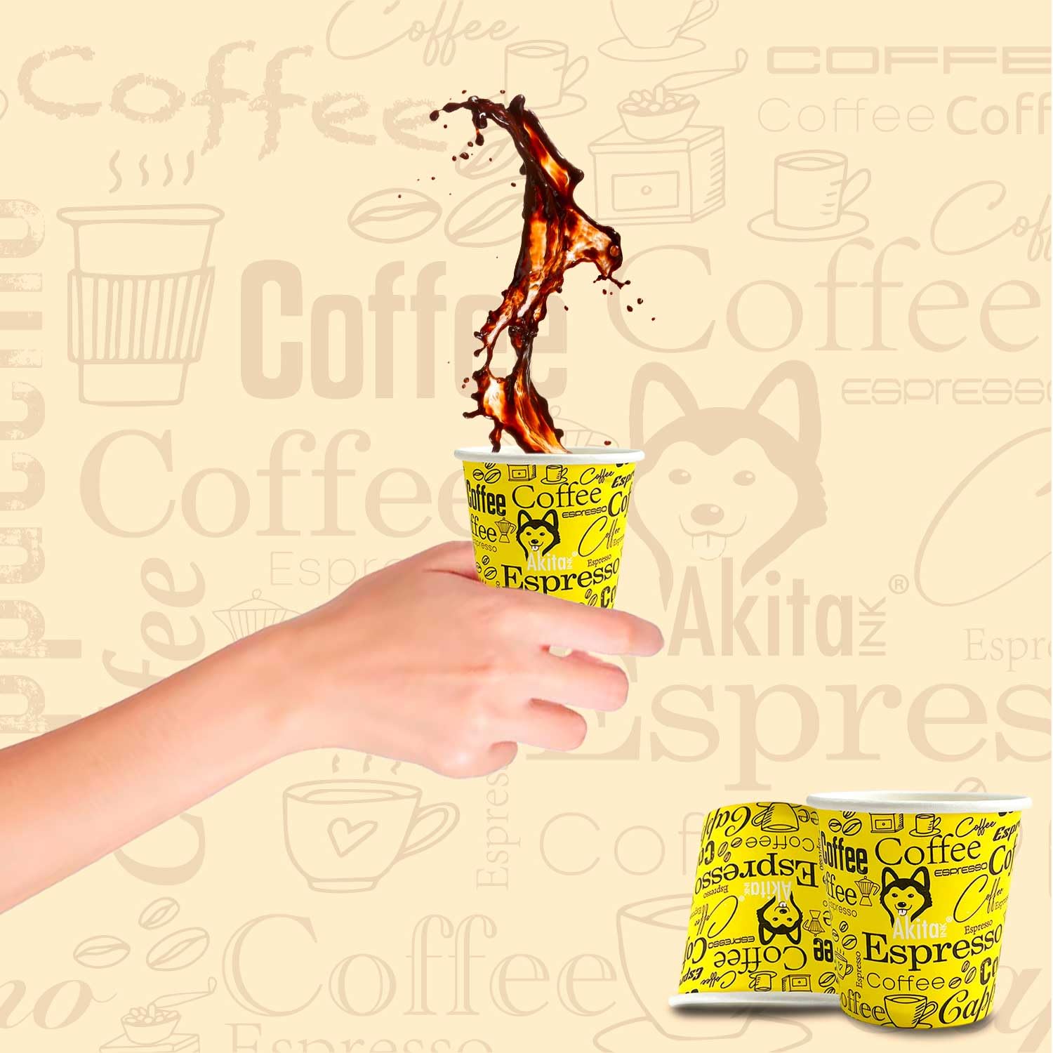 Akitaink Bicchierini Caffè Carta 75 ml 1000 Pezzi Monouso