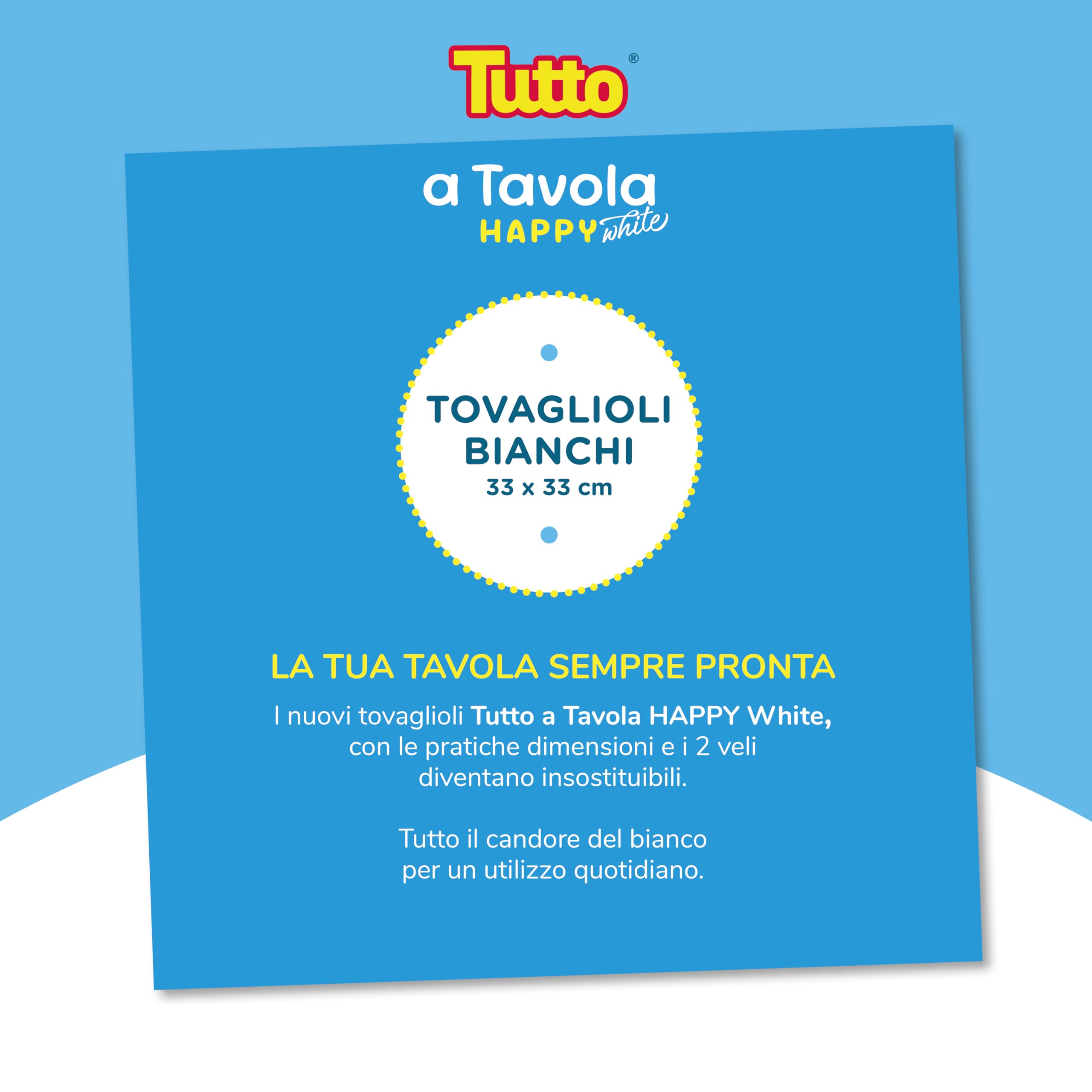 Tutto a Tavola Happy tovaglioli bianchi 2 veli 48x50