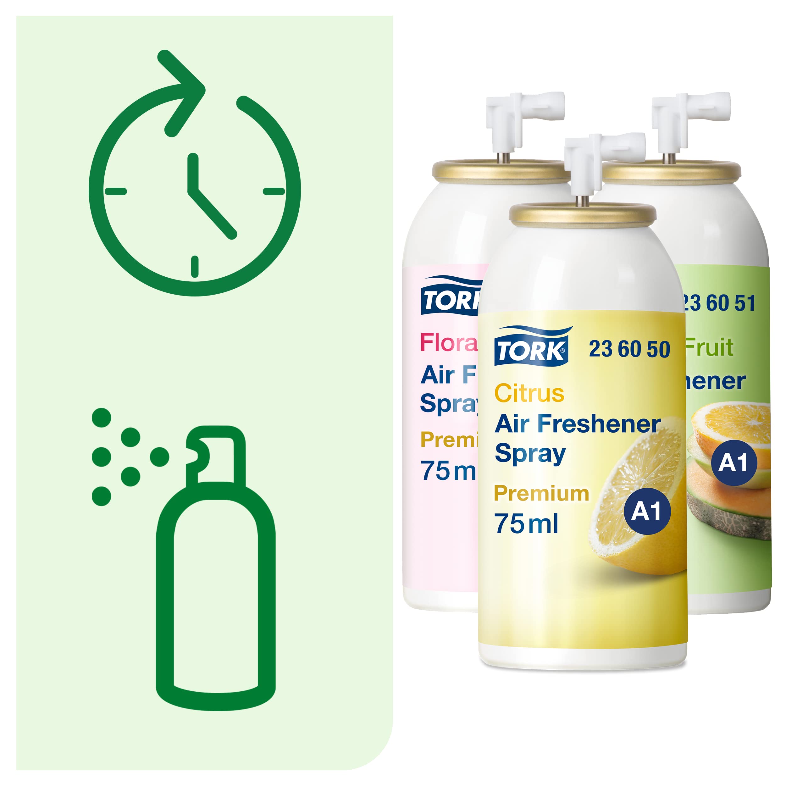 Tork A1 972000 dispenser deodorante spray + 3 ricariche 75ml