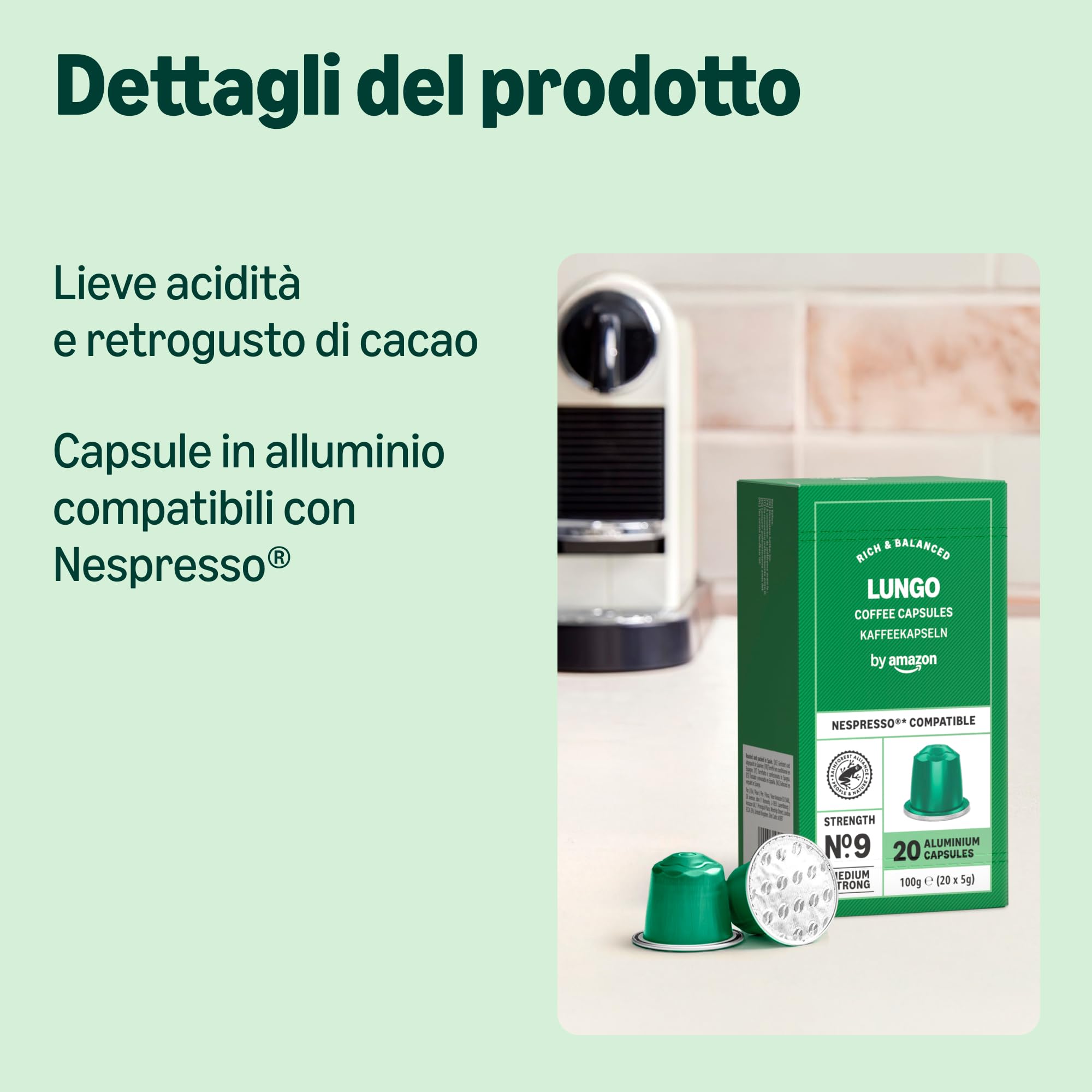 by Amazon Lungo capsule caffè Nespresso 100 pezzi