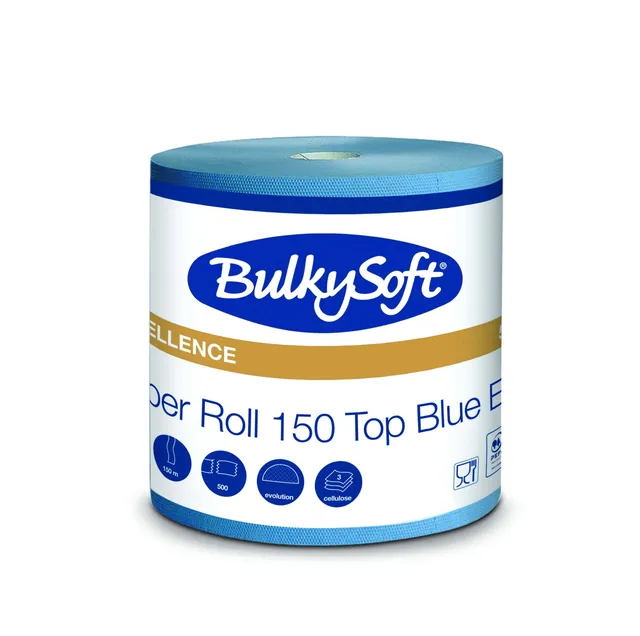 Bulkysoft Excellence Wiper Roll 150 Top Blue bobina