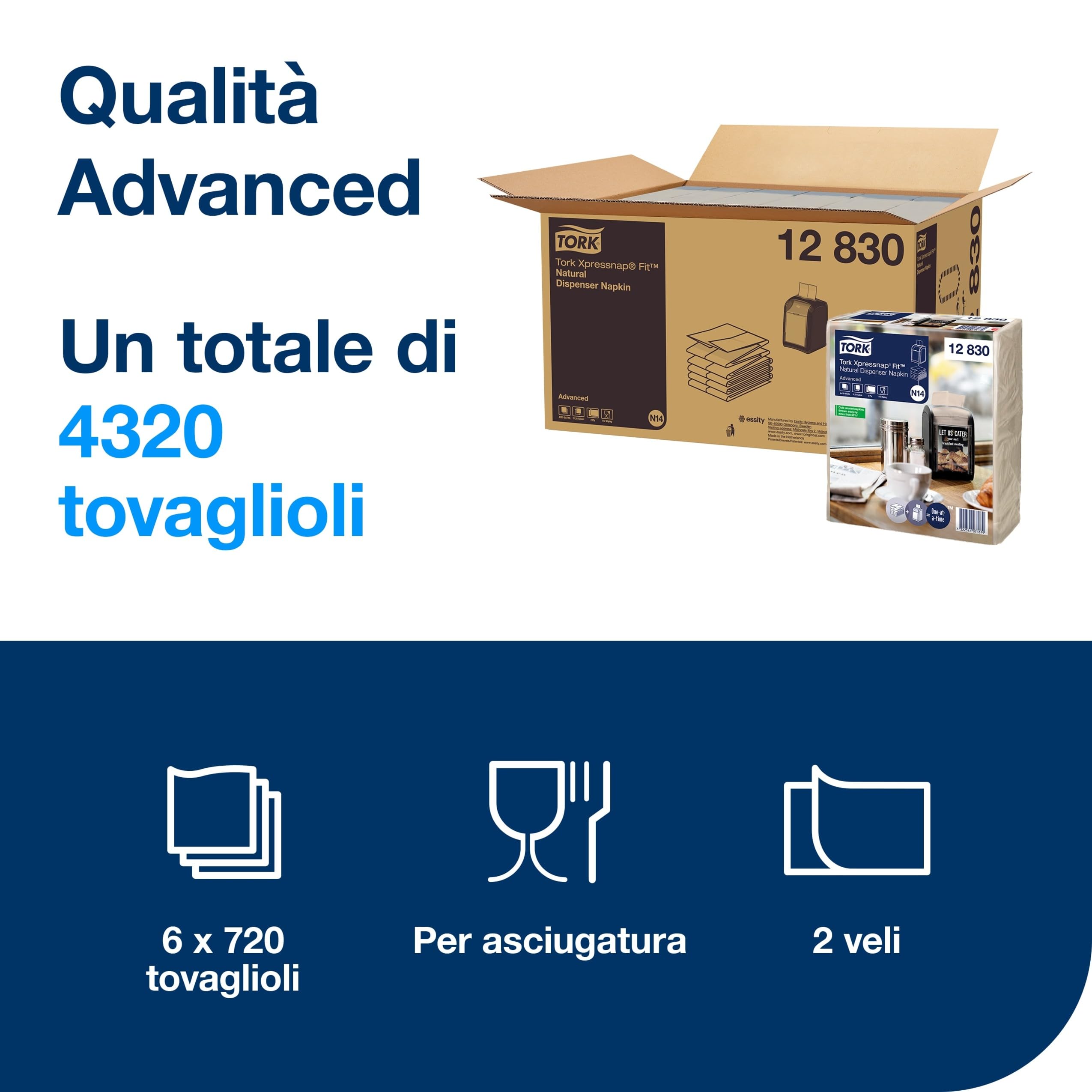 Tork Xpressnap Fit tovaglioli naturel 4320 pezzi 2 veli