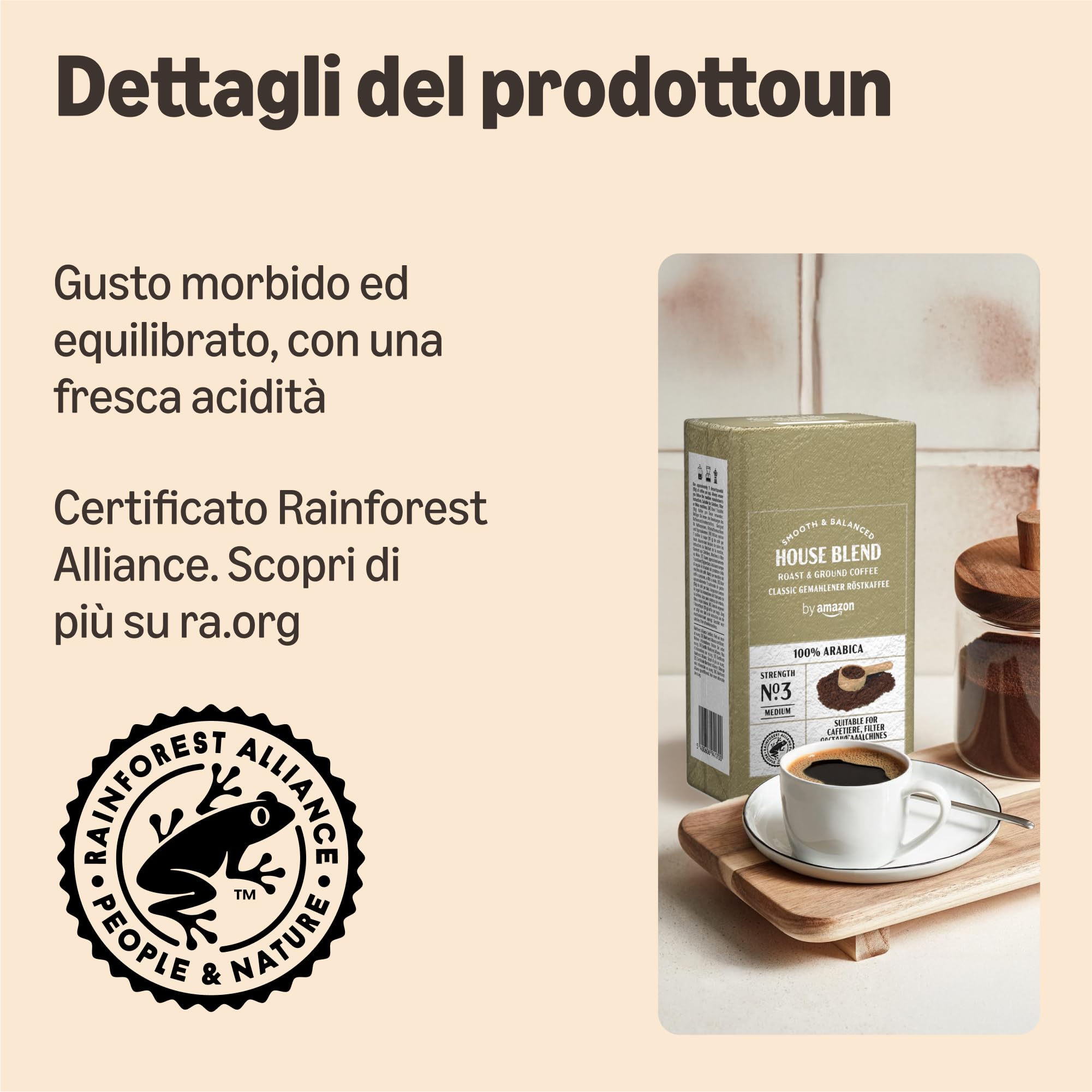 by Amazon Classico Caffè Macinato Arabica 500 g Tostatura Media
