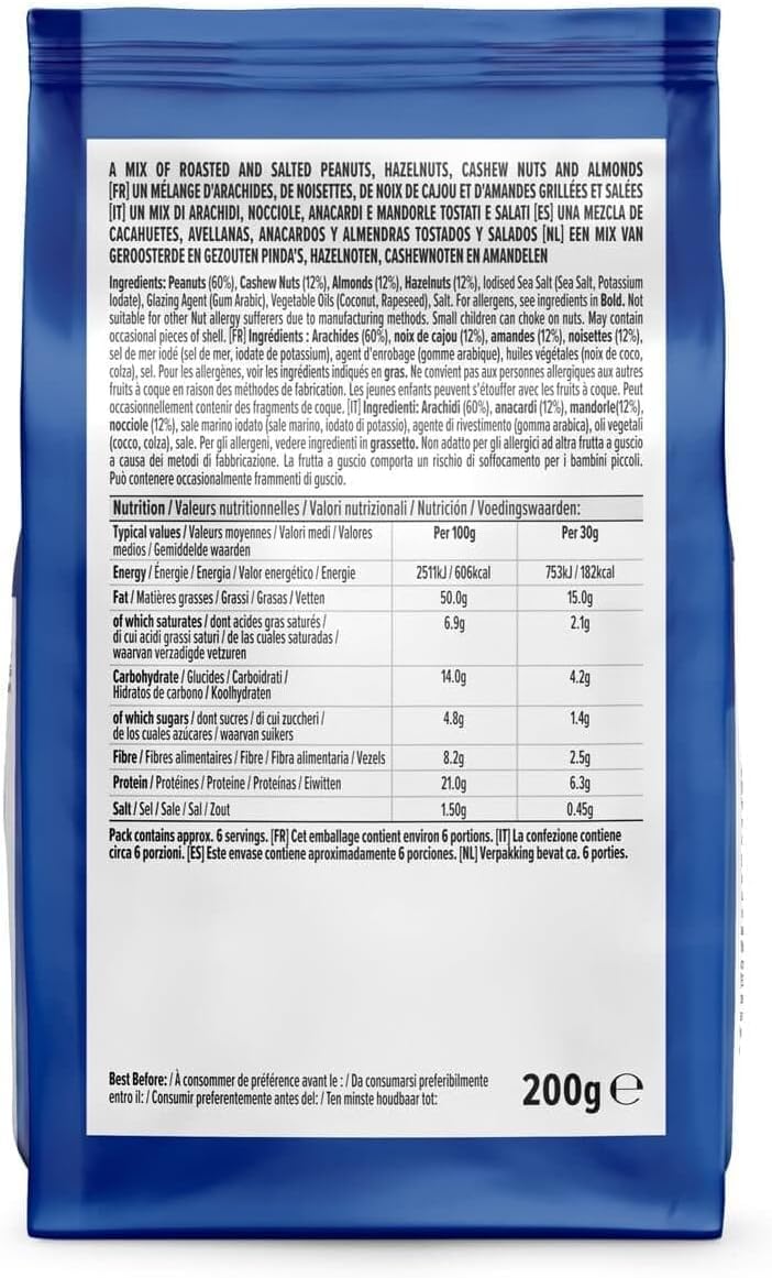 by Amazon Mix Frutta a Guscio Arrostita Salata 7x200 g