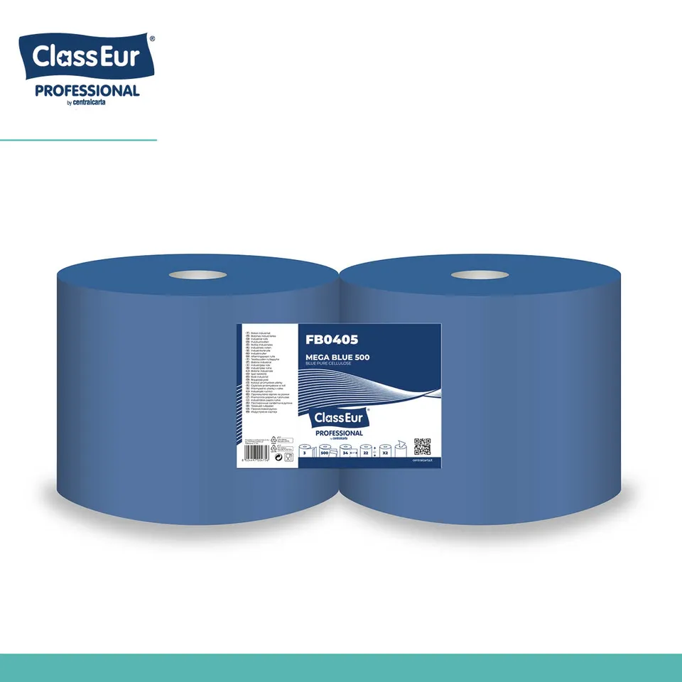 Centralcarta Mega Blue 500 bobina industriale 2 veli