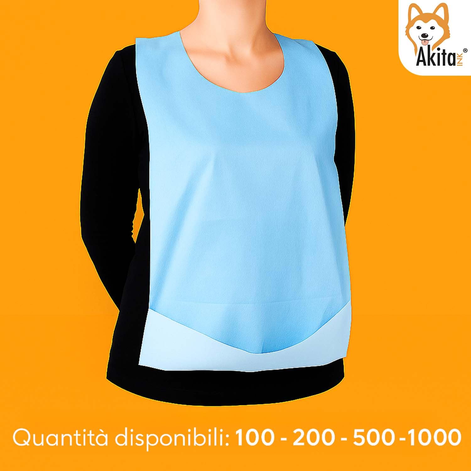 Akitaink Bavagli Monouso Adulti Impermeabili 100 Pezzi 68x37 cm
