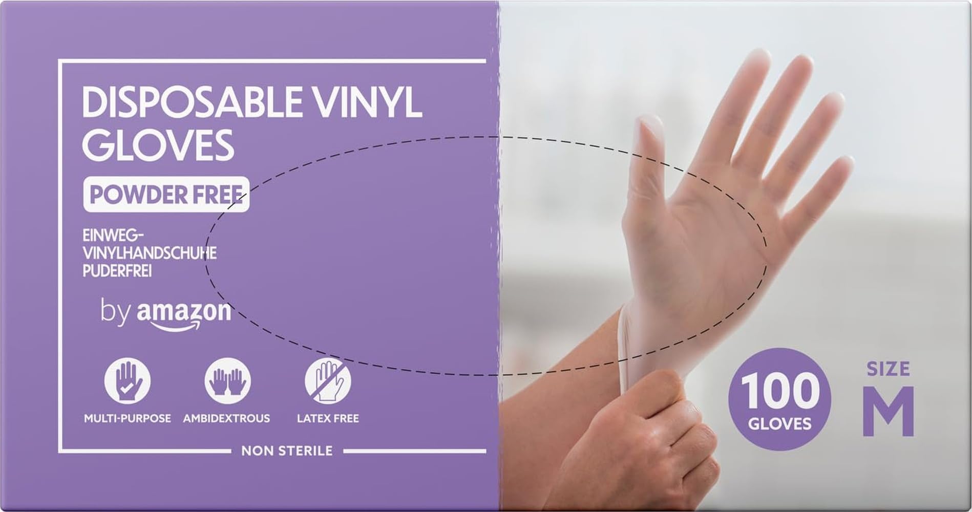 by Amazon guanti vinile monouso M 100 pezzi senza lattice