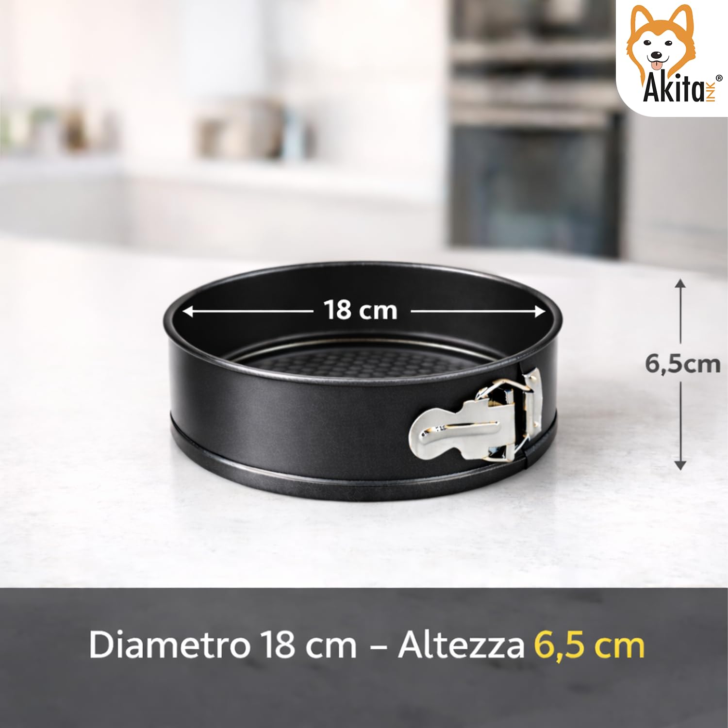 Akitaink Tortiera a cerniera antiaderente 18 cm per cheesecake