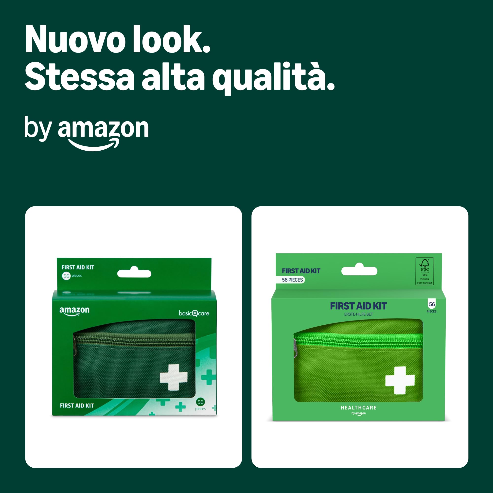 Healthcare by Amazon kit pronto soccorso 56 pezzi verde