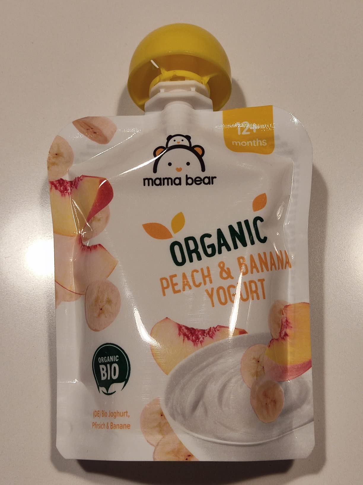 Mama Bear yogurt bio pesca banana 6 pouch x 90 g vegetariano