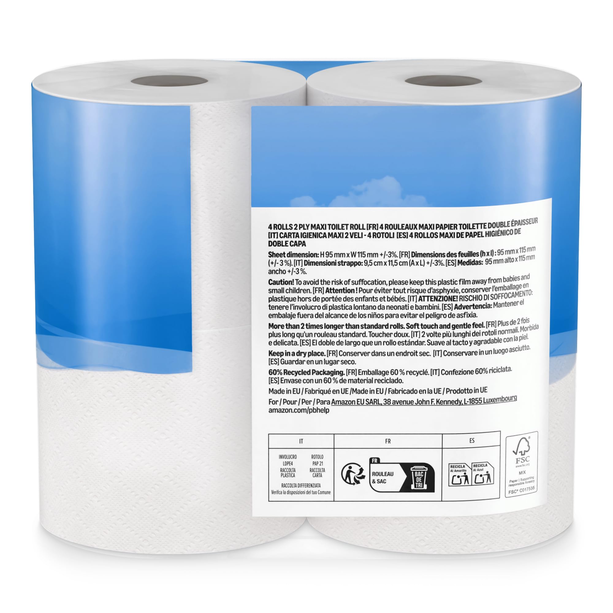 by Amazon Carta Igienica Maxi Rotolo 2 Veli 20 Rotoli