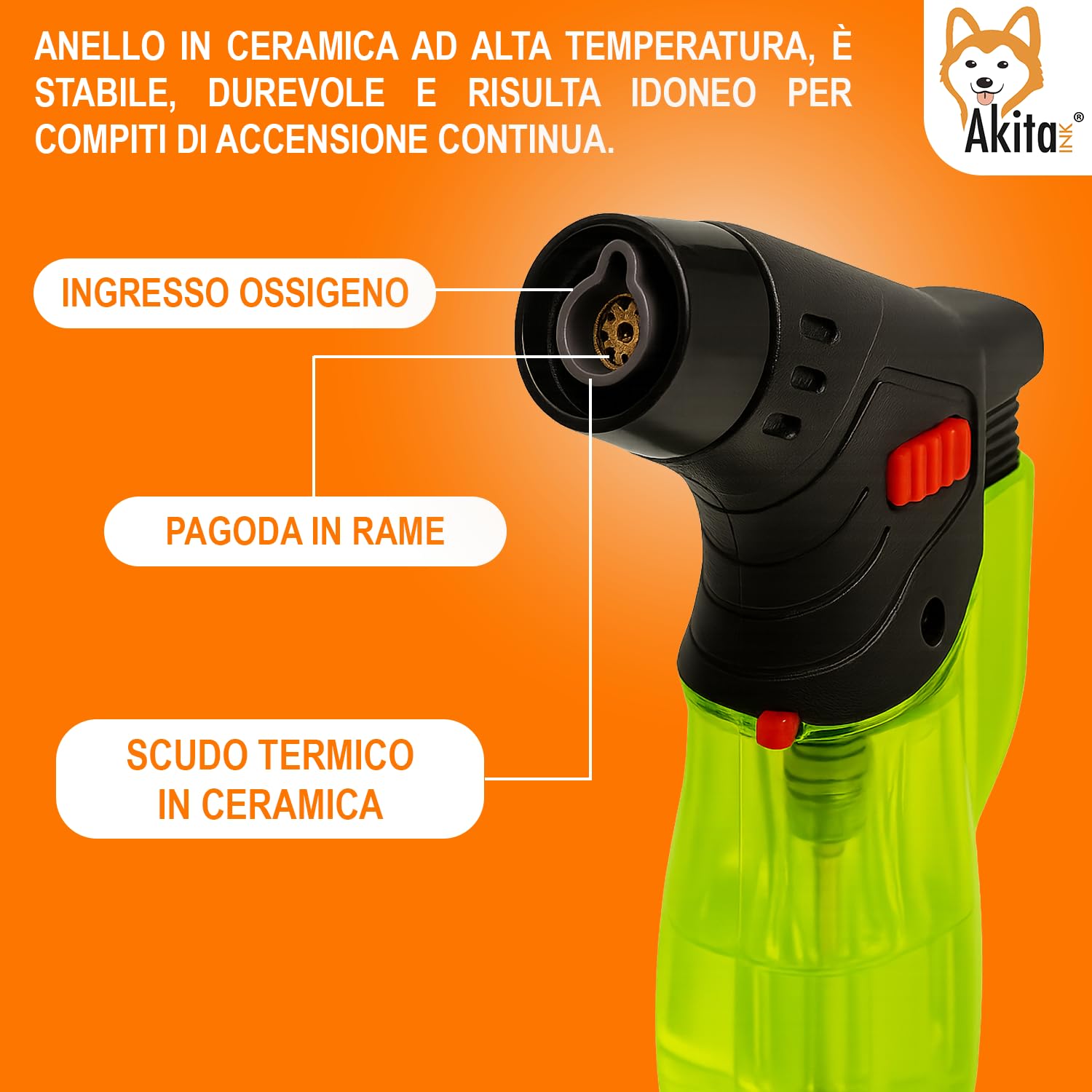 Akitaink Accendigas Antivento Ricaricabili Set 5 Pz