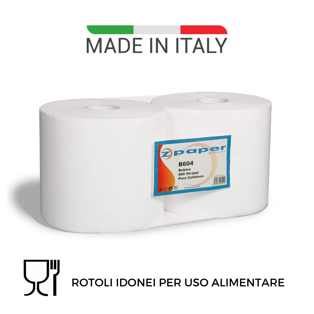 Zpaper B604 bobina industriale 2 veli scatola 2 rotoli pura cellulosa