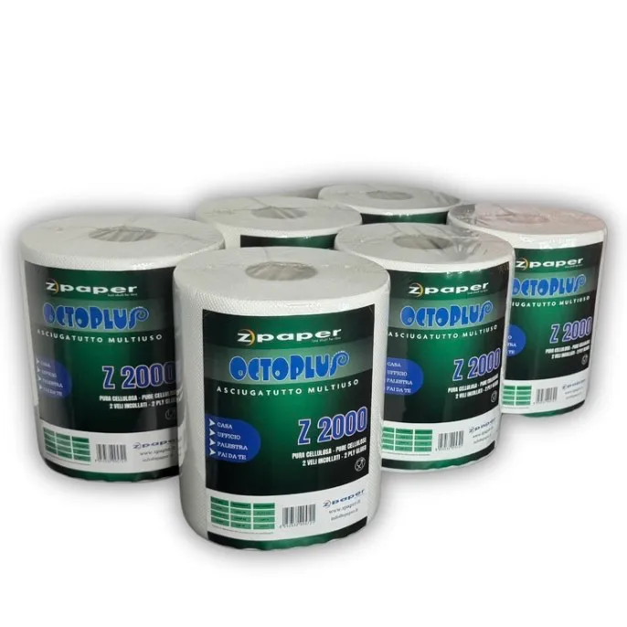 Zpaper OCTOPLUS Z2000 carta asciugatutto 6 rotoli 2 veli alimentari