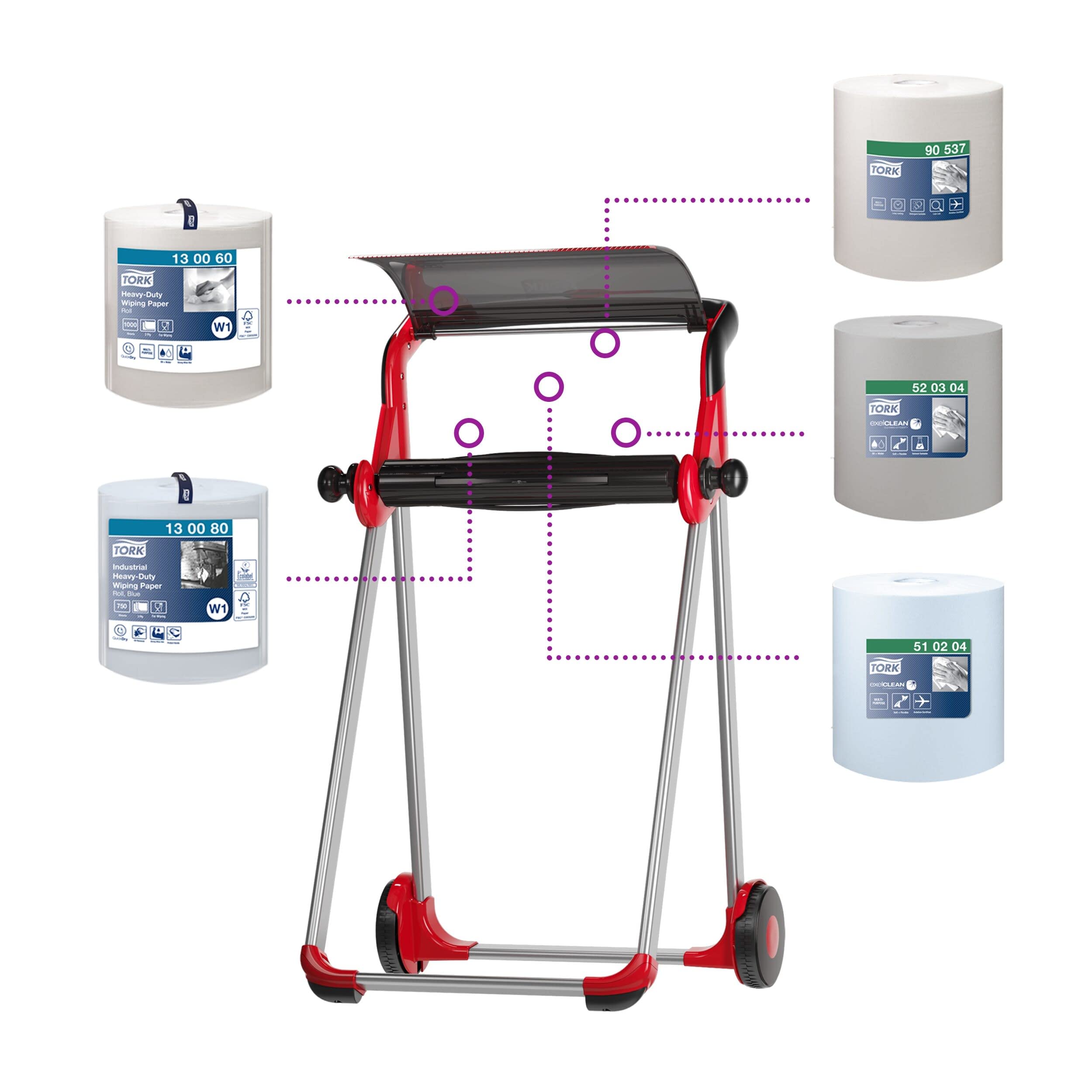 Tork Performance 652008 dispenser pavimento rosso nero