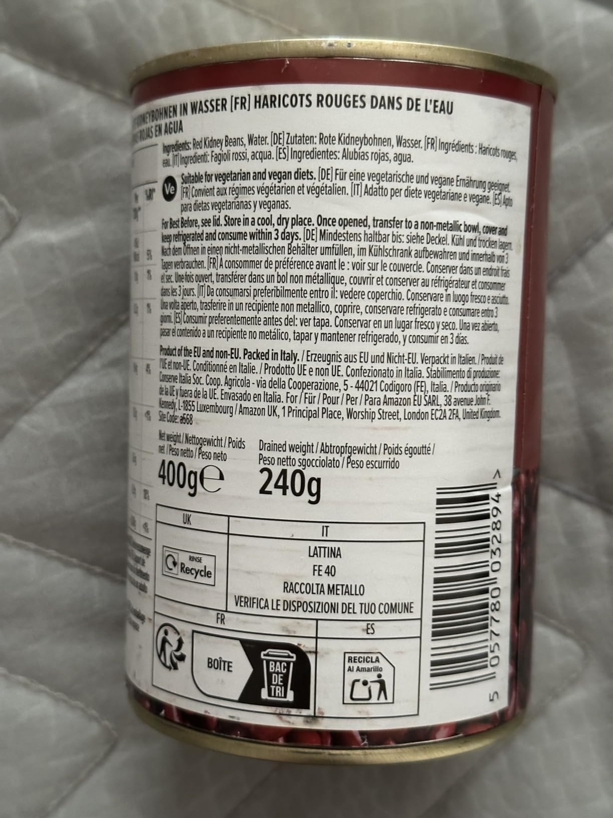 by Amazon fagioli rossi in acqua vegani 400 g
