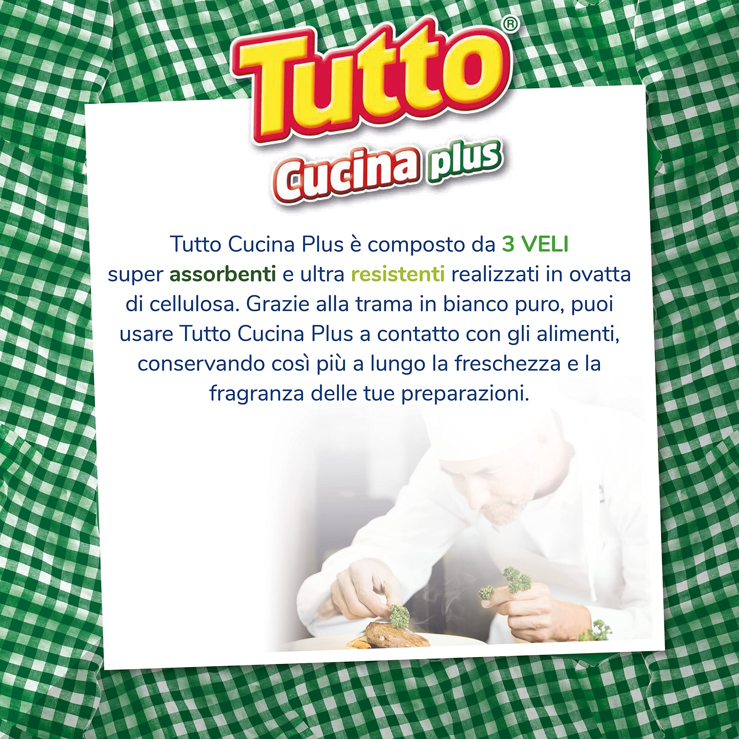 Tutto Cucina Plus carta cucina 3 veli 30 rotoli x 75 strappi assorbente
