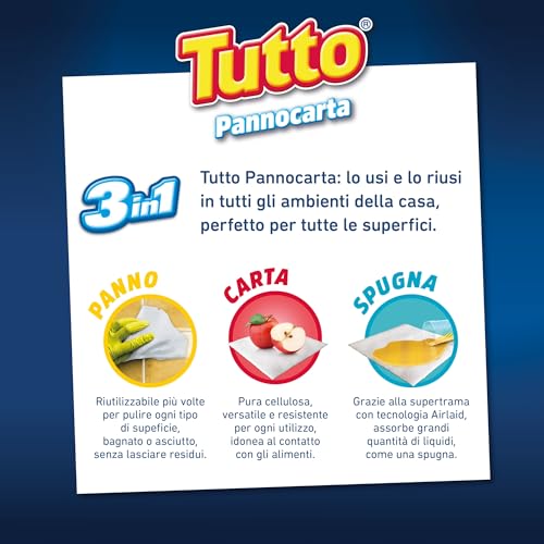 Tutto Pannocarta 3 in 1 Carta Multiuso 2 Rotoli 48 strappi