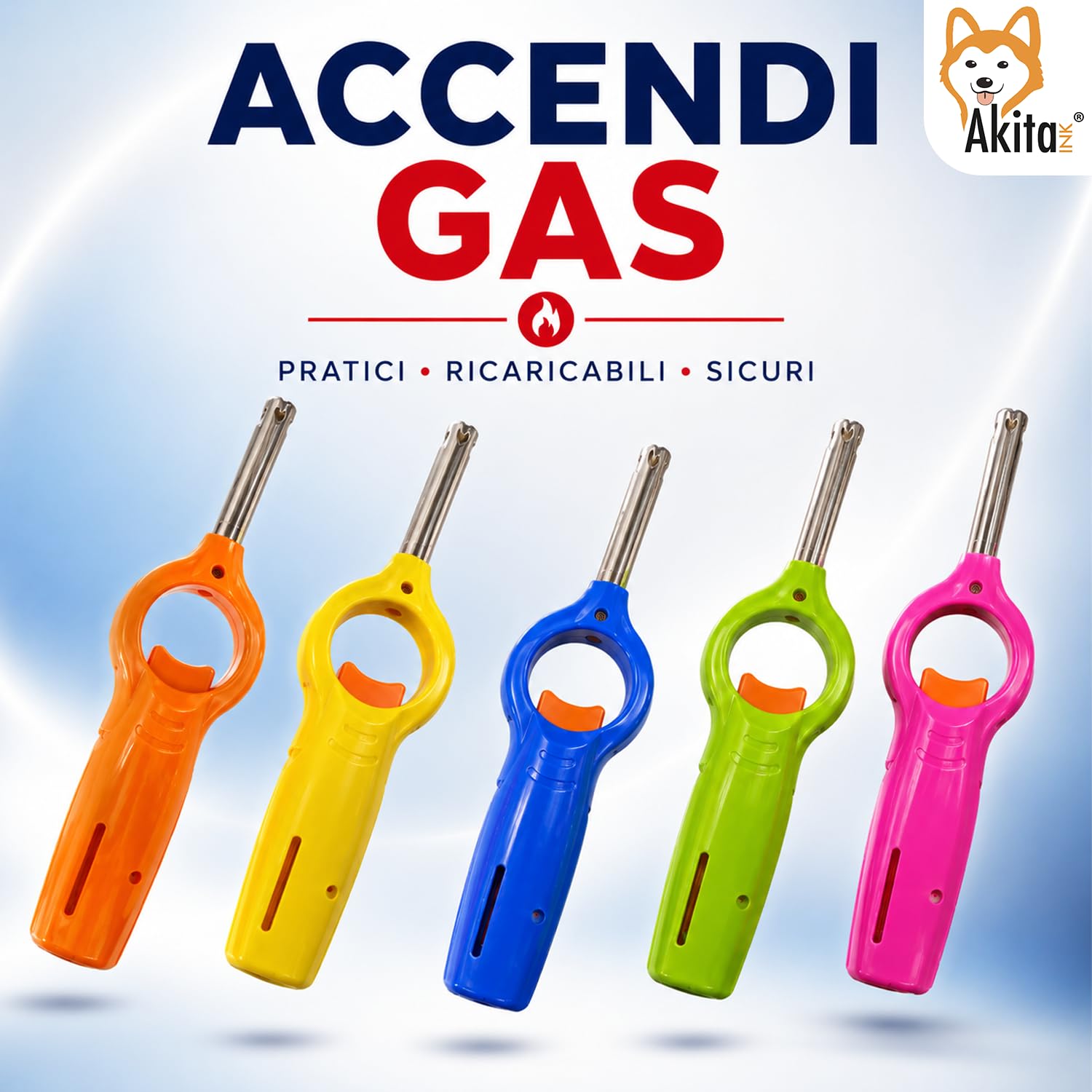 Akitaink Accendigas Ricaricabili accendini cucina set 5 pezzi
