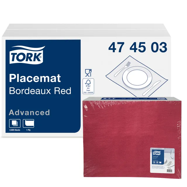 Tork Advanced 474503 tovaglietta carta bordeaux 500 pz monovelo