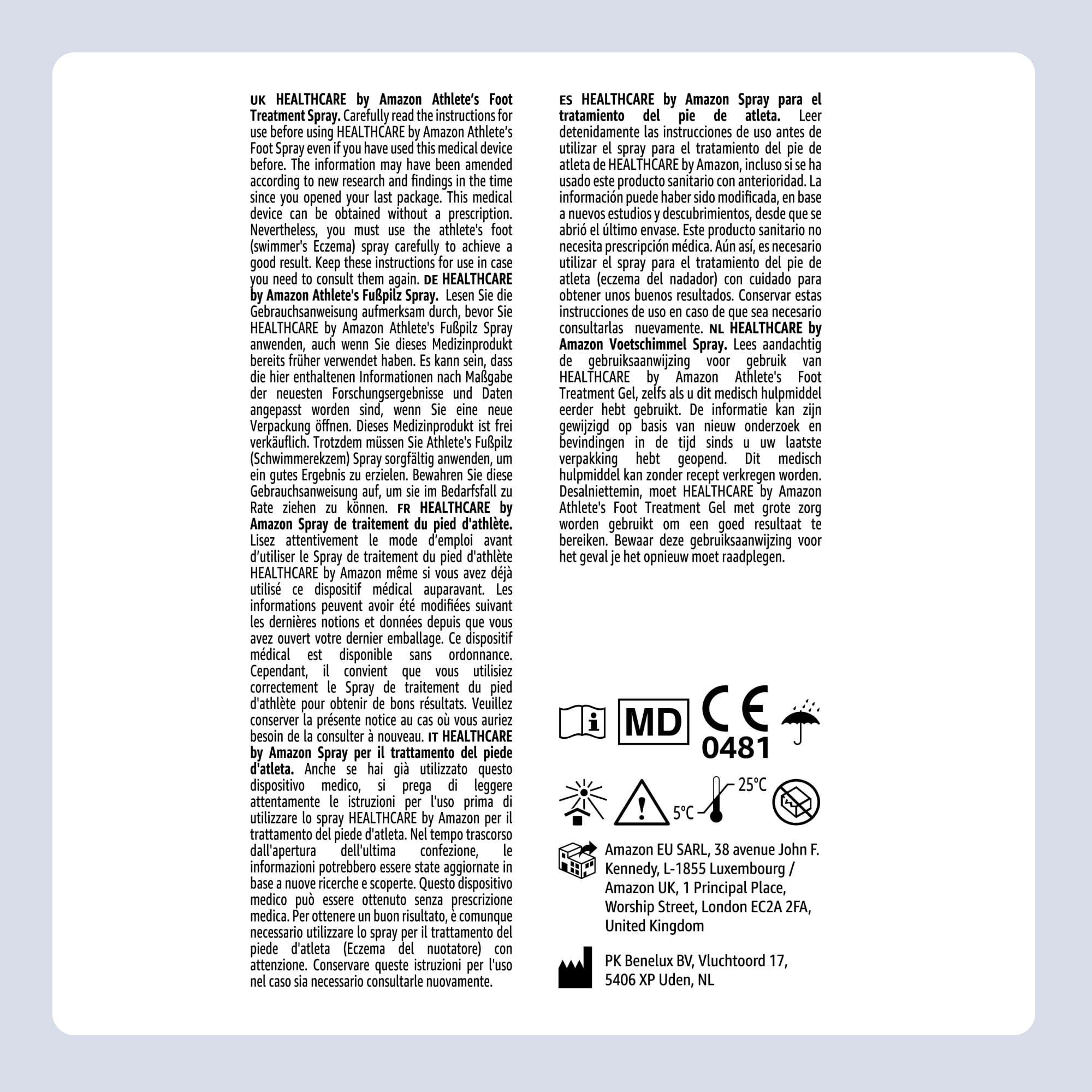 Healthcare by Amazon Spray Piede d'Atleta 50ml Neutro
