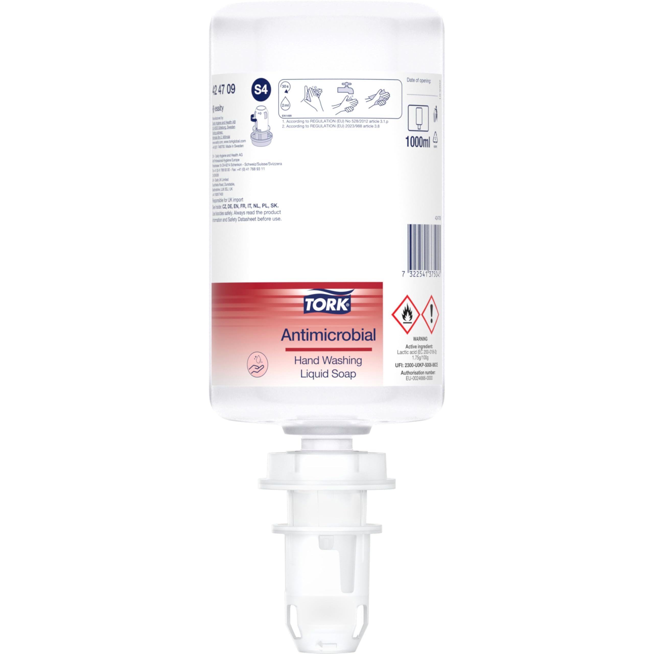 Tork 424709 sapone liquido antibatterico 1000 ml inodore