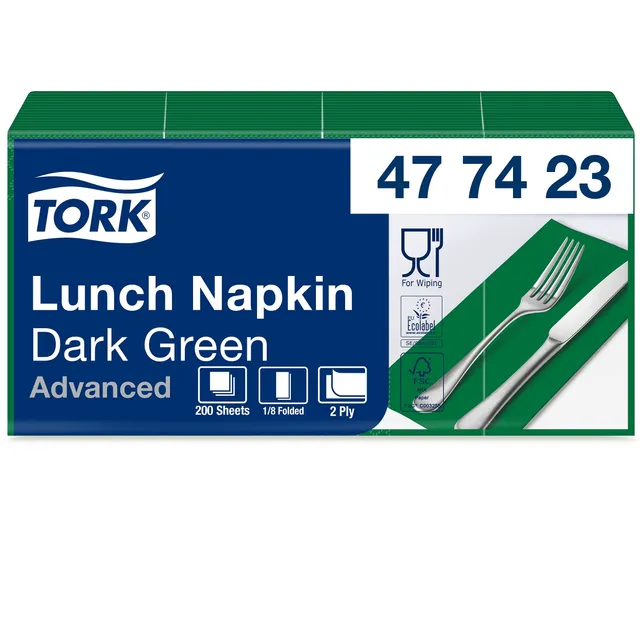 Tork Lunch 477423 Tovaglioli Verde Scuro 2000 Pz 2 Veli