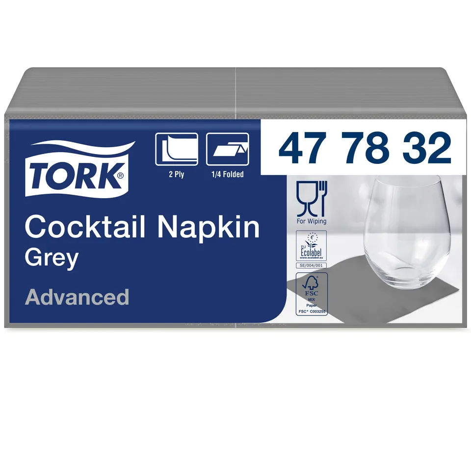 Tork Cocktail Advanced 477832 tovaglioli carta grigi 12x200 pz