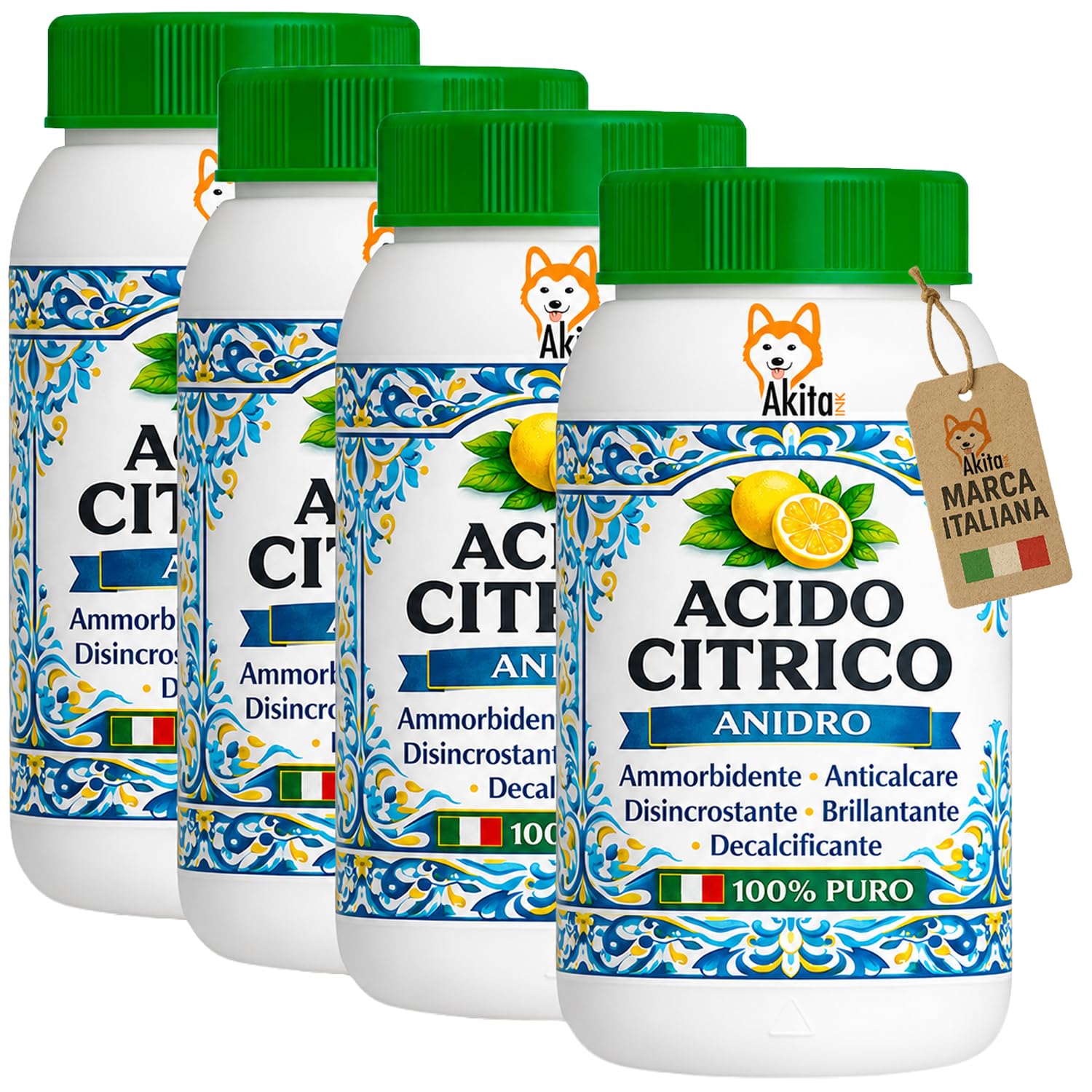Akitaink acido citrico polvere 4 kg anticalcare multiuso