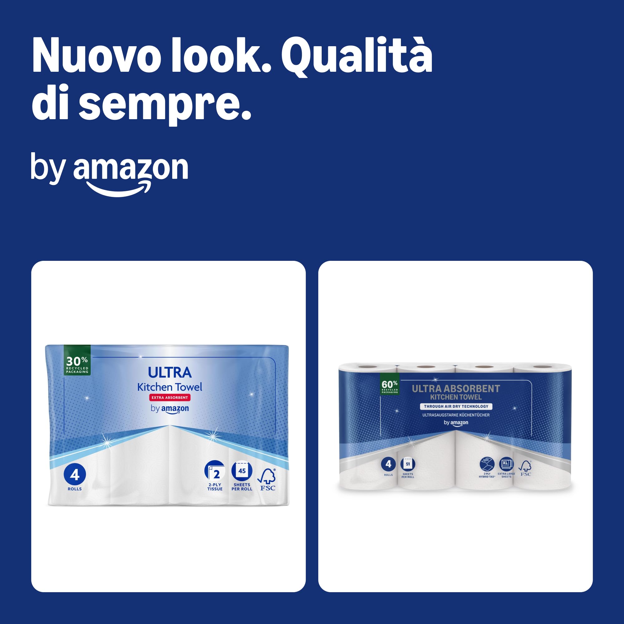 by Amazon TAD Ultra carta cucina 4 rotoli ultra assorbente