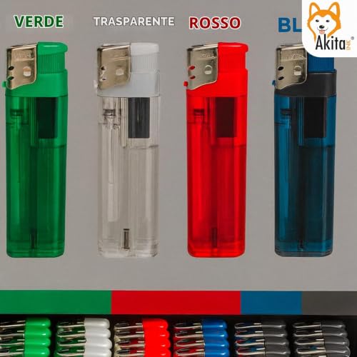 Akitaink accendini elettronici trasparenti box 50 pz